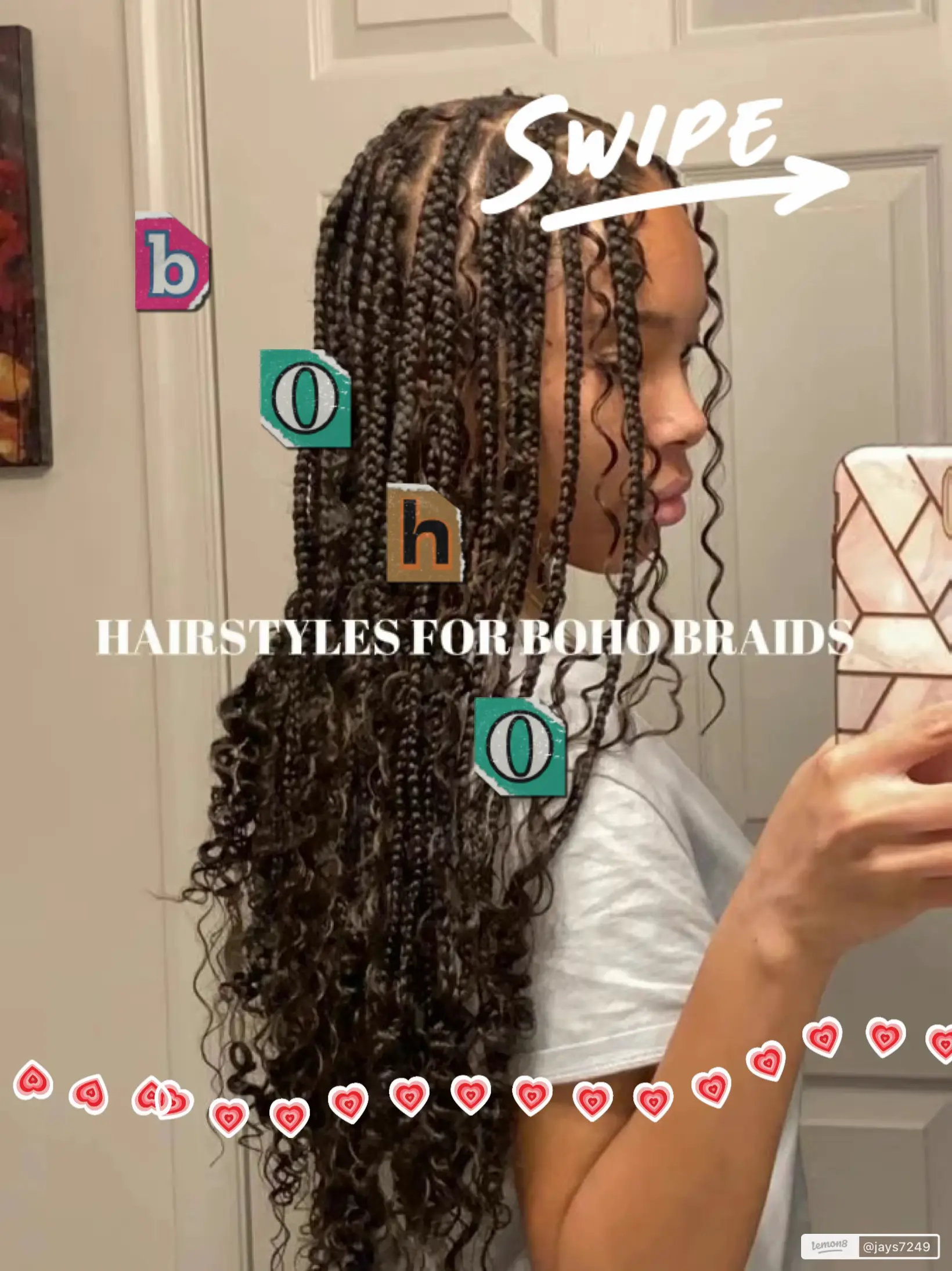 7 hours later 😍😍😍 Style: Medium Bohemian braids + human ends+ deep wave  ✧ May Appointments are available ❤️‍🔥 �