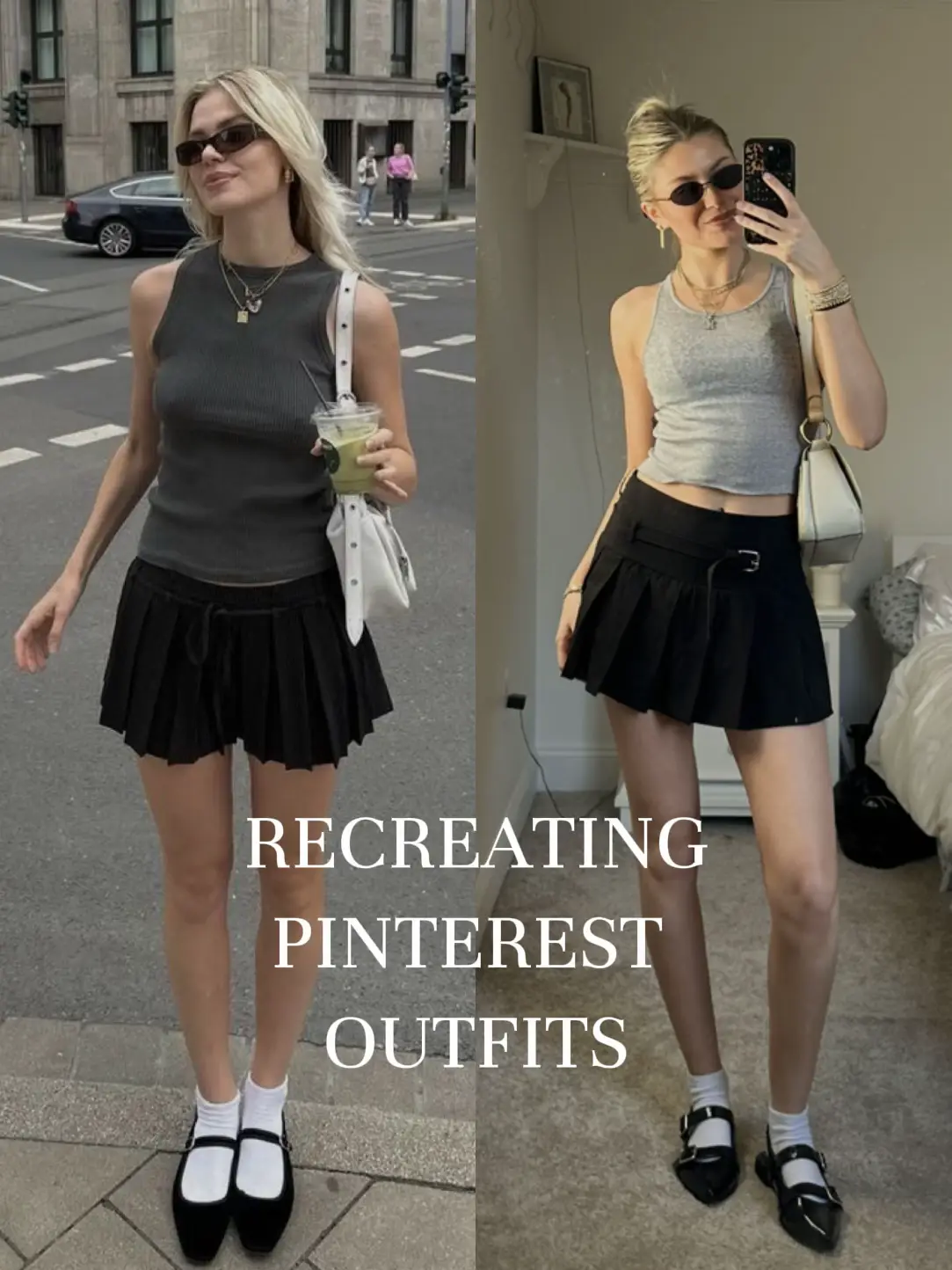 recreating aesthetic pinterest outfits w/ my old clothes 🤎☁️ 