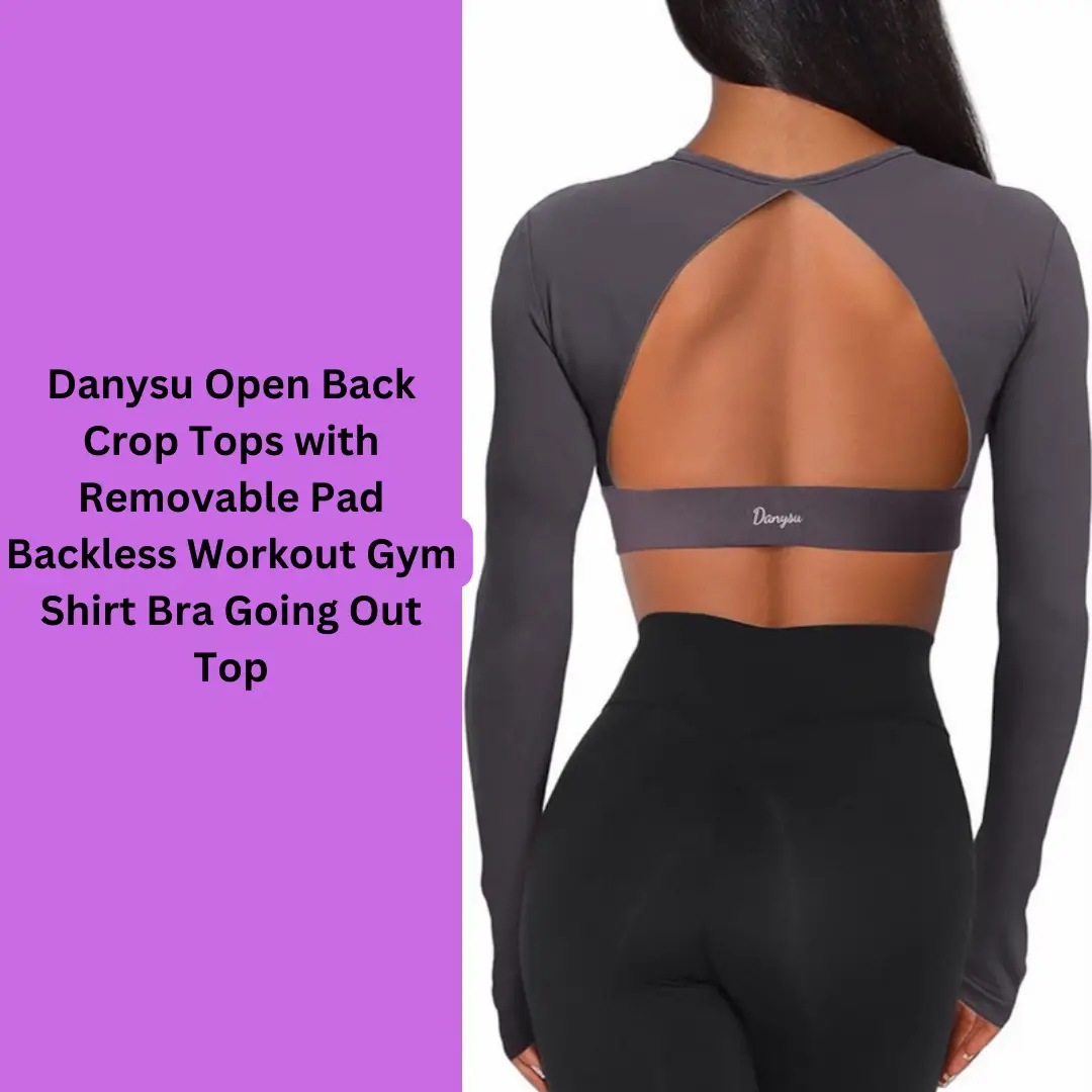 Danysu Backless Sports Bra Buttery Soft Workout Tops with