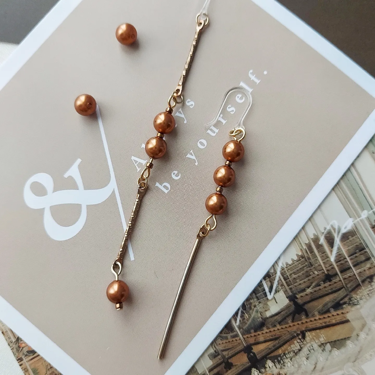 レジンヘアゴム グレージュ ビジュー 大人 パール 【公式通販】