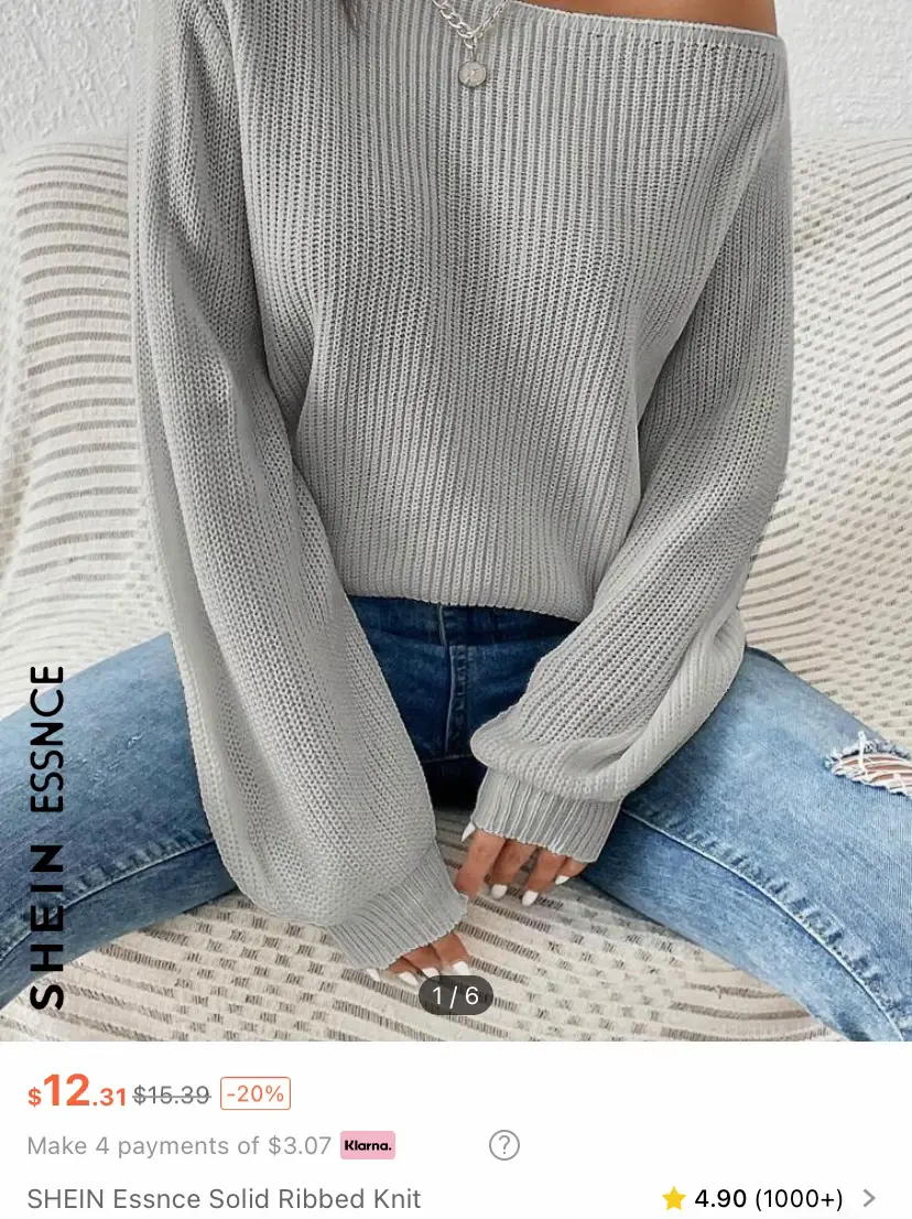SHEIN 4pcs Solid Ribbed Knit Top