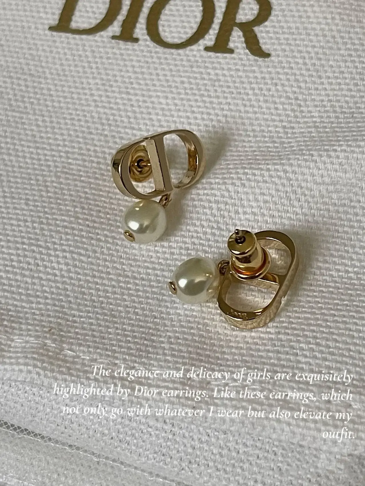 Dior - Petit CD Mini Stud Earrings Gold-finish Metal and Silver-Tone Crystals - Women Jewelry