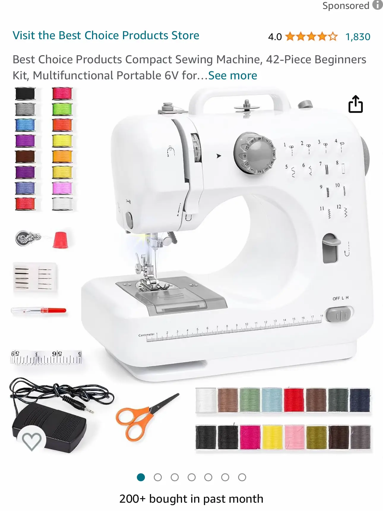  Best Choice Products Compact Sewing Machine, 42-Piece