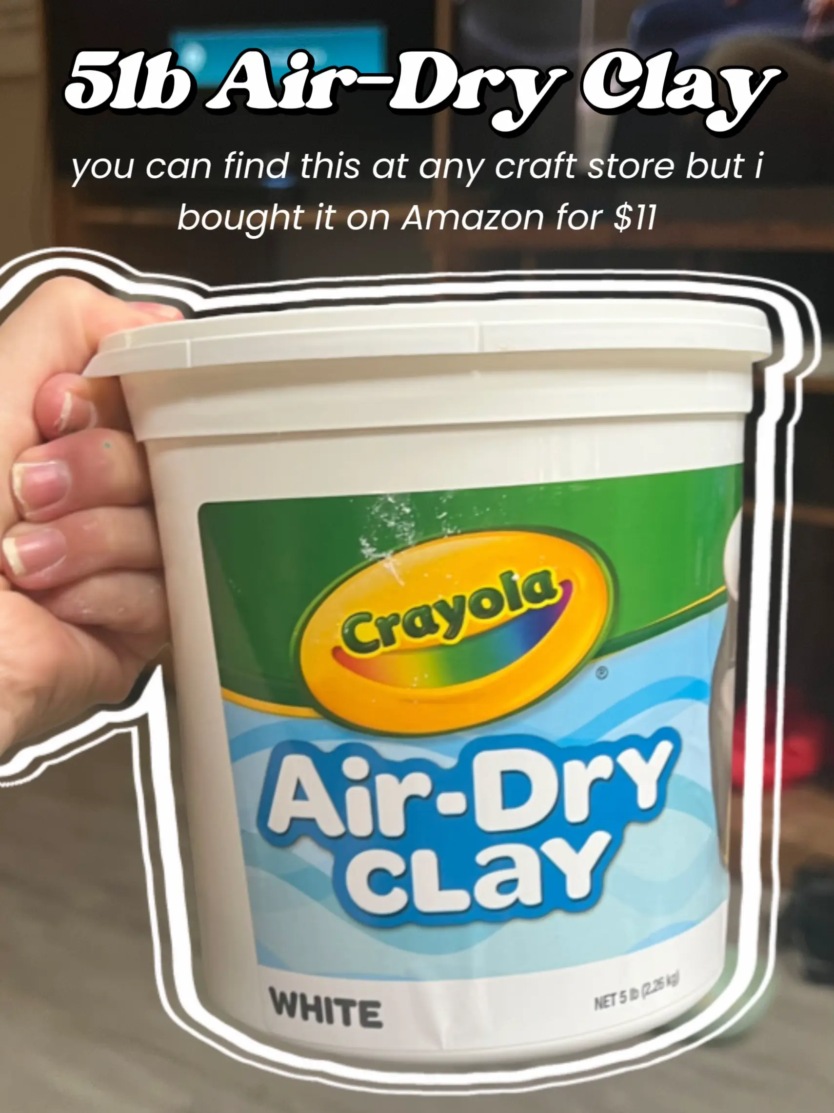 Crayola Air Dry Clay - 5 Lb Bucket, Natural White Italy