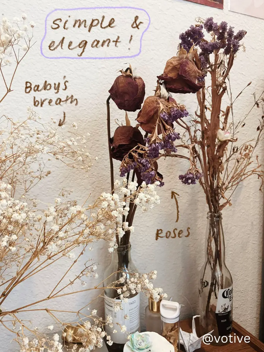 Dried Flower Bouquet Baby Breath Eucalyptus Roses Dry Flower - Temu