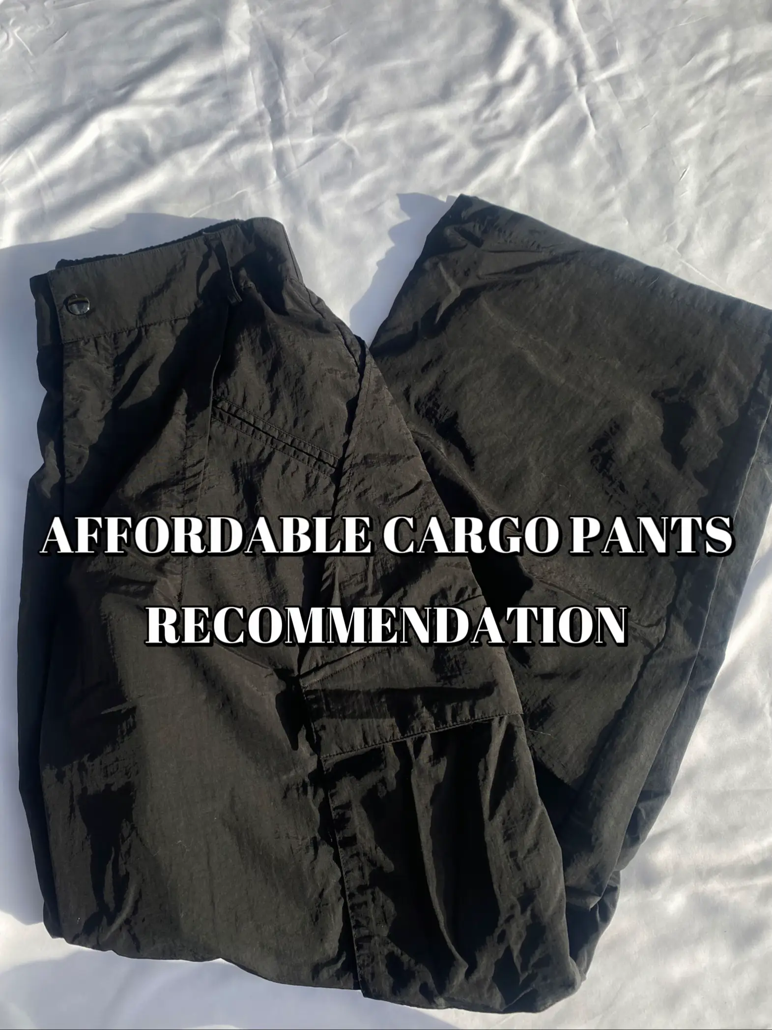 Horis - High-Waist Plain Cargo Pants, YesStyle
