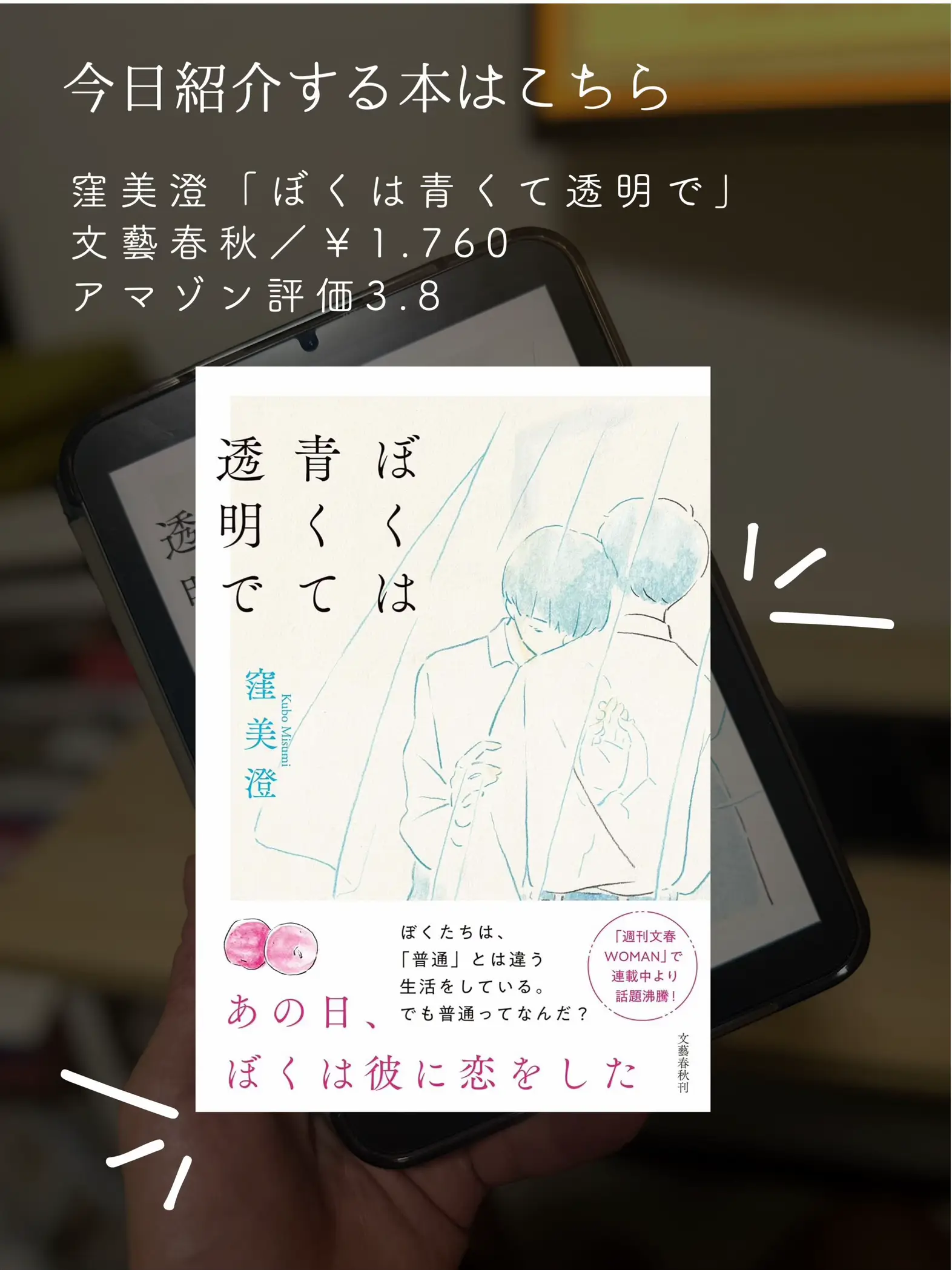 小説紹介📕】ぼくは青くて透明で | うどん@院卒社会人の本紹介🍋が投稿したフォトブック | Lemon8