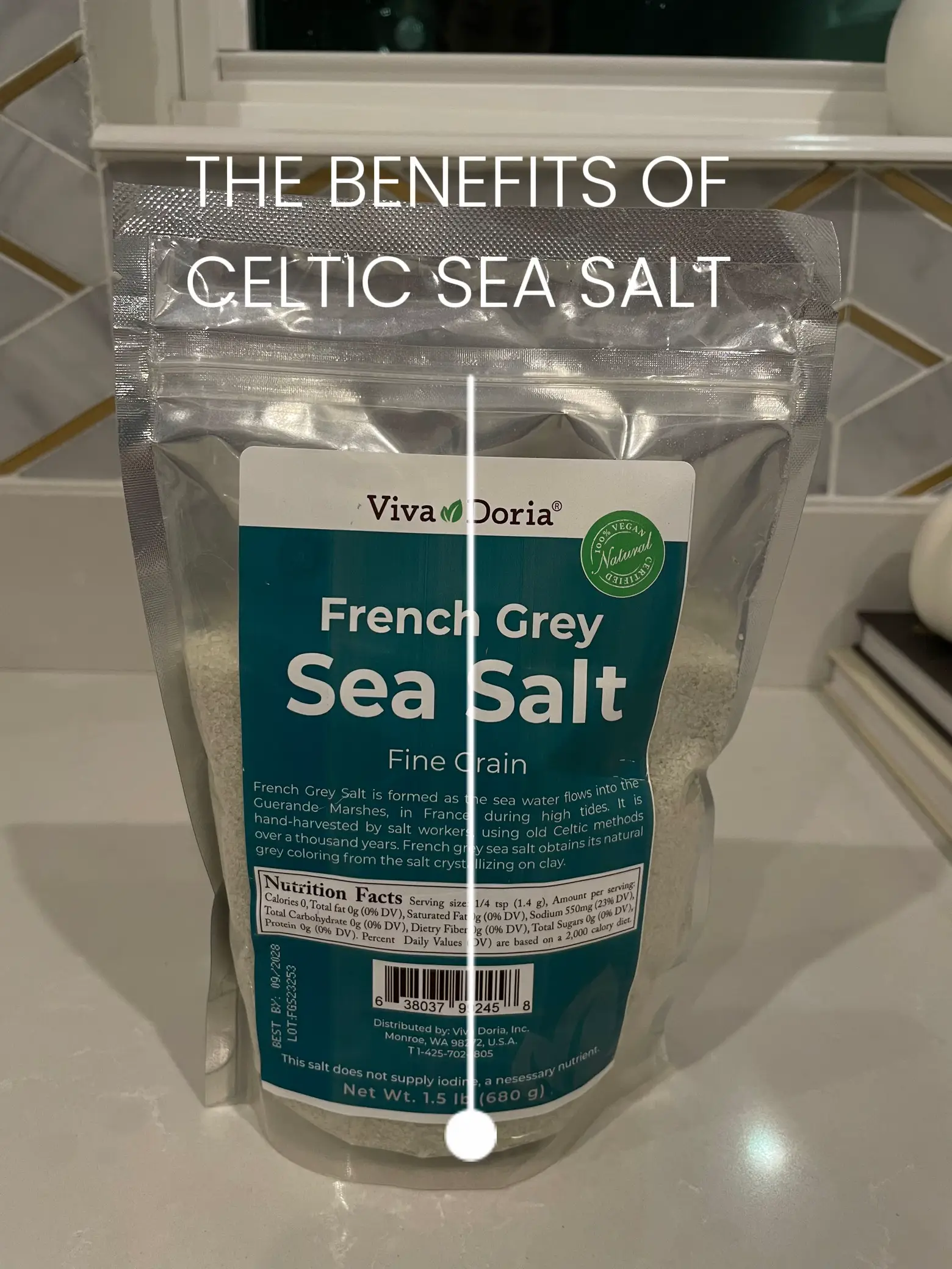 Celtic Sea Salt, Organic mix size Hand harvested, sea salt Celtic Sea Salt  greek