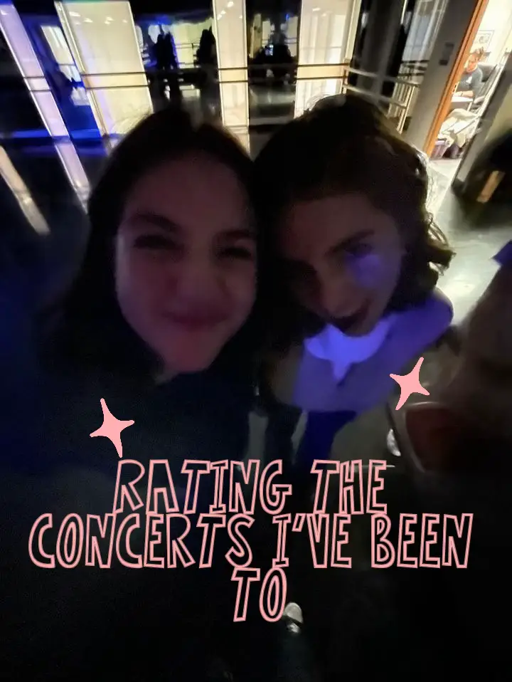  Two women are standing next to each other, posing for a picture. They are both smiling and looking at the camera. The words "RATING THE CONCERTS I'VE BEEN TO