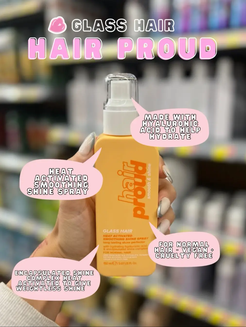 Hair Proud Glass Hair - Heat-Activated Smoothing Shine Spray