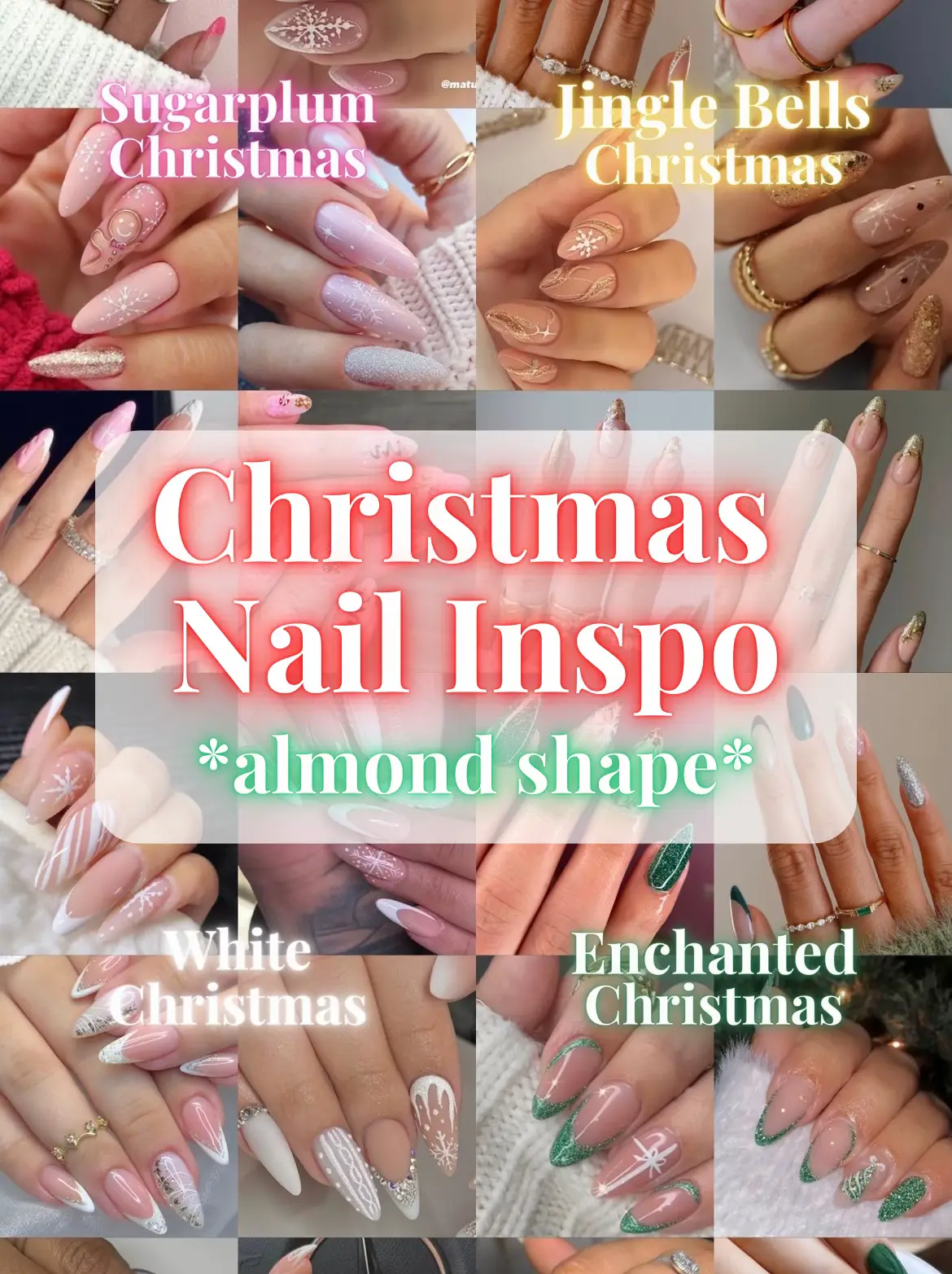 Flashlight Press on Nails / Glitter False Nails / Glossy Almond Nails/new  Year Christmas Nails/medium Coffin / Shiny Glitters / 