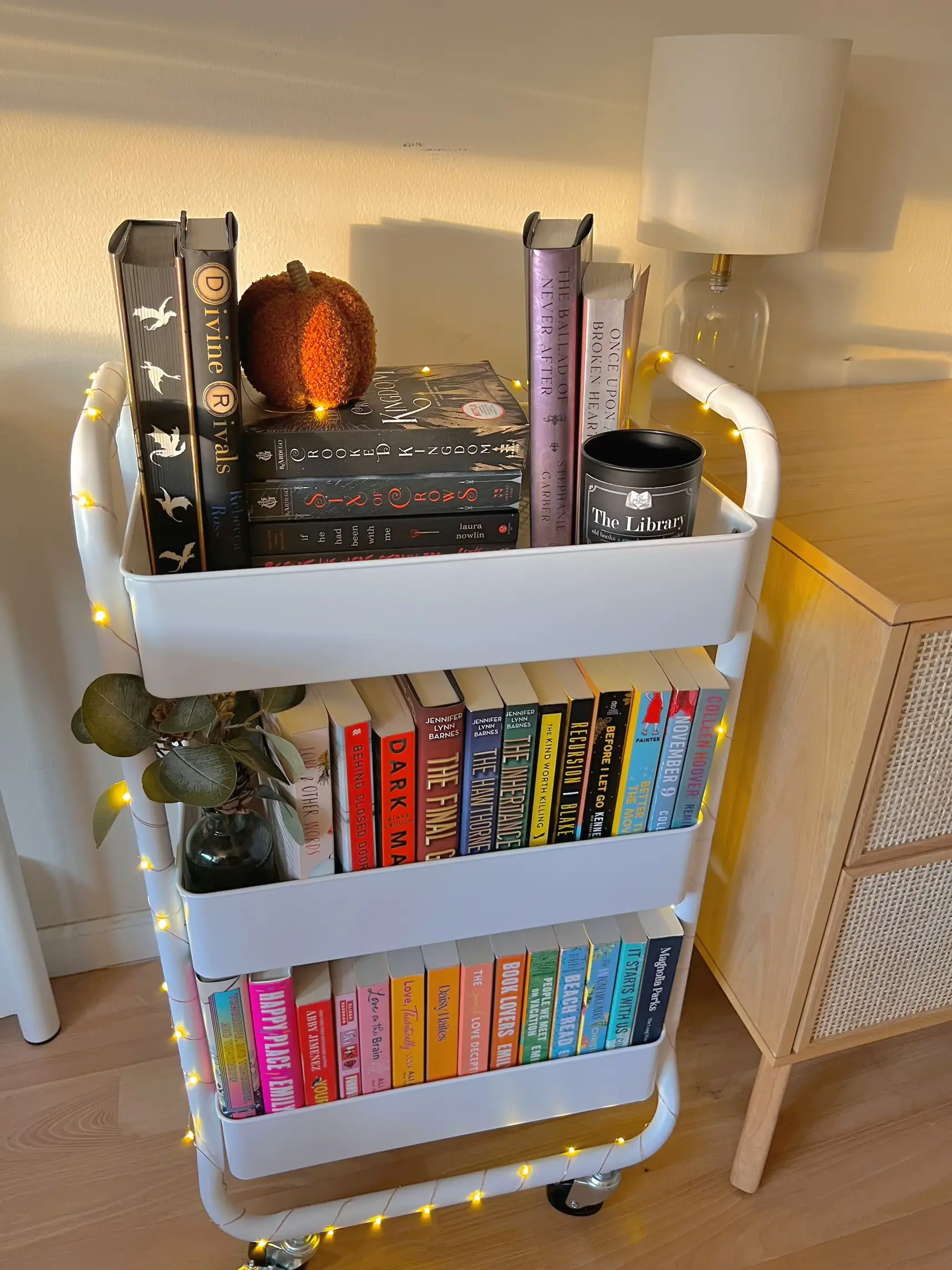 Decorating my book cart for Fall🤎🍁🍂 | Gallery posted by Cindy Wei |  Lemon8