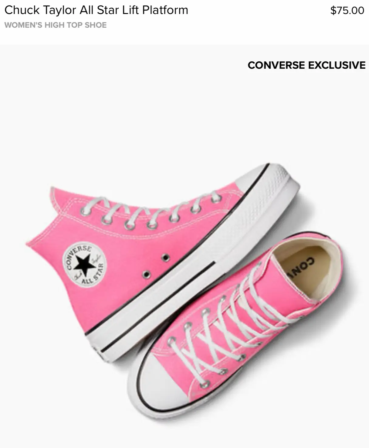 Chuck Taylor All Star Lift Platform Women's High Top Shoe.