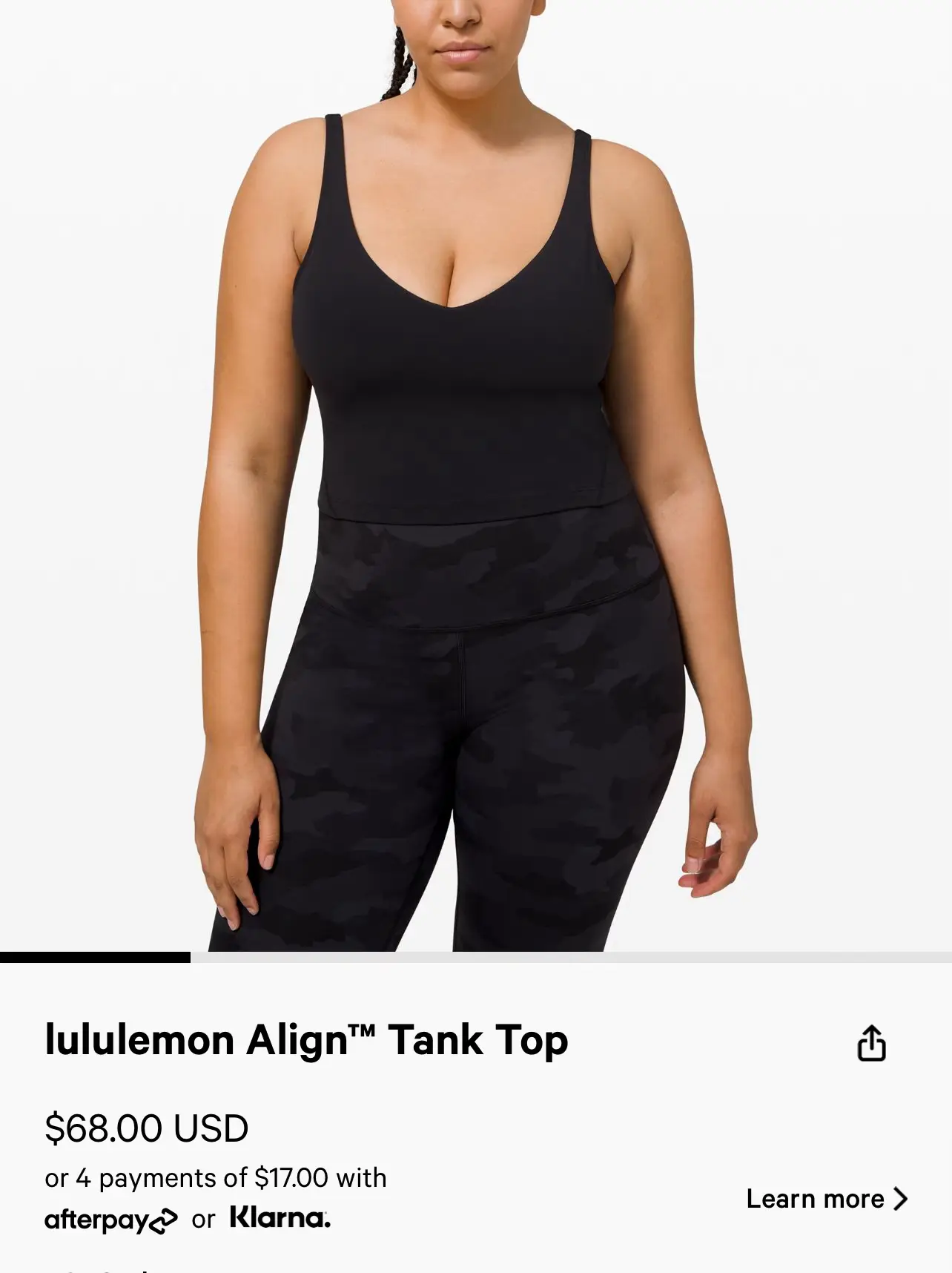 Lulu lemon black align tank top size 4 or 6 I can't - Depop