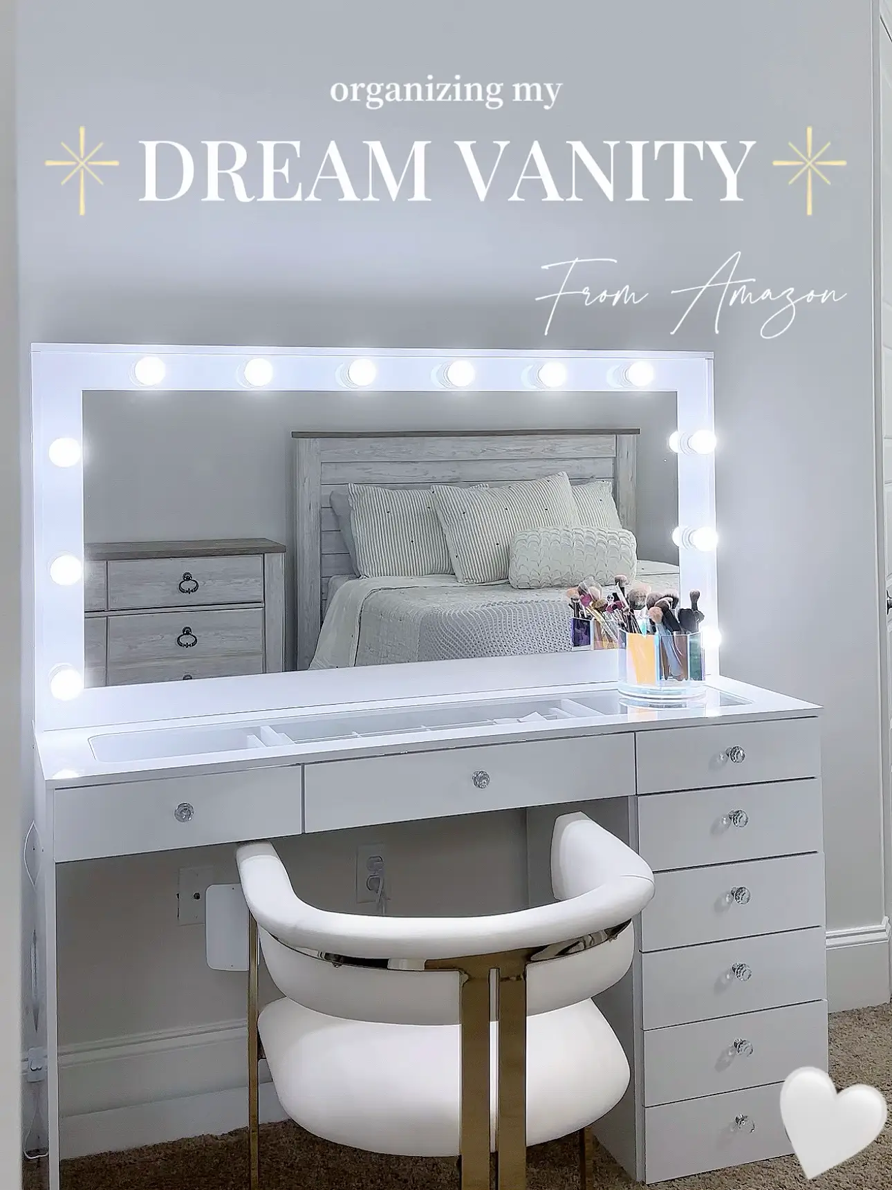 Trinity Kids Vanity, Princess Makeup Desk Dressing Table With Tri-fold  Mirror & Storage Shelves(white) : Target
