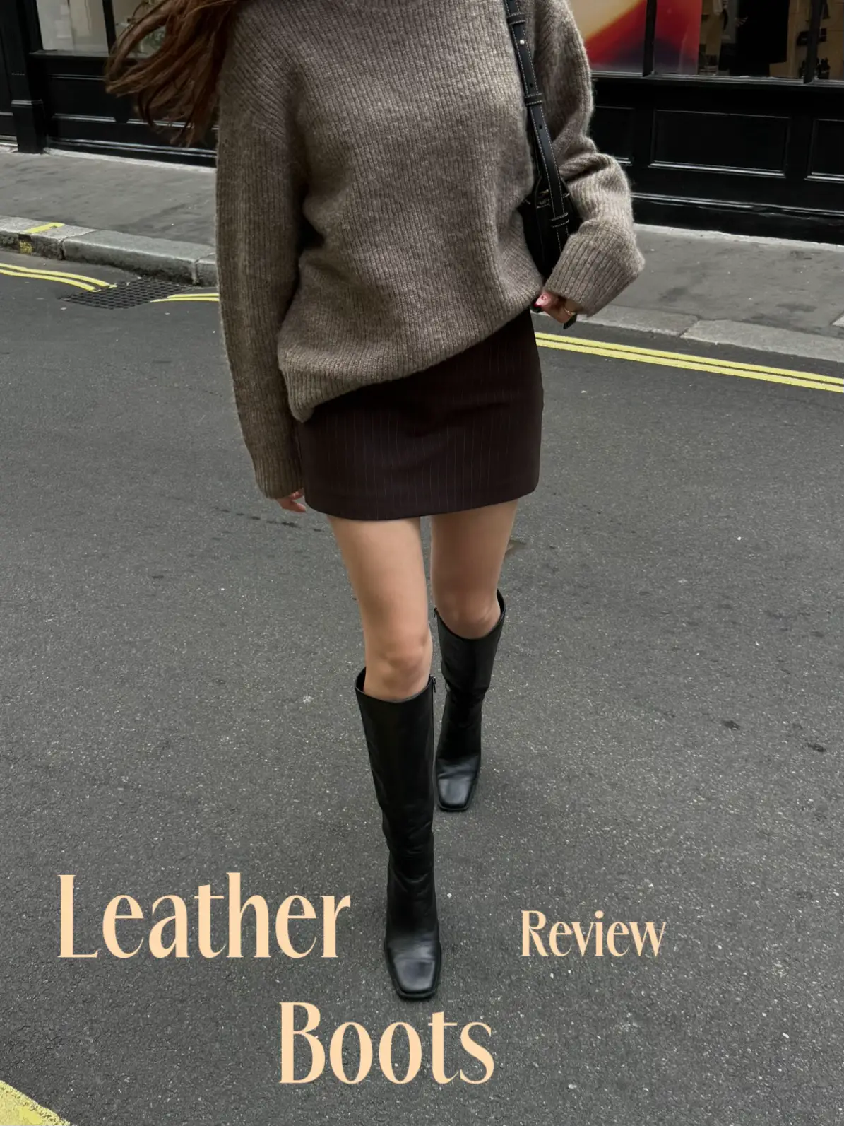 Leather skirt + fall sale reviews (petite sweaters + boots)