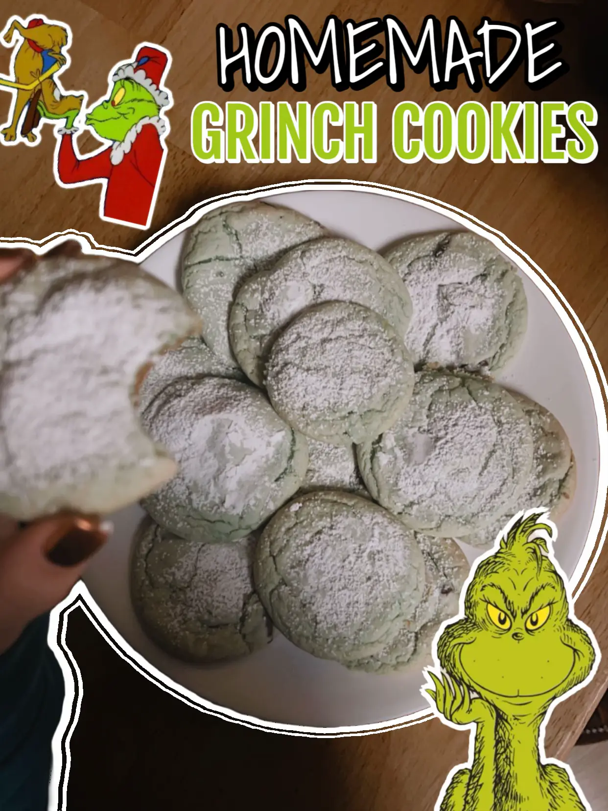 Grinch Crinkle Cookies - To Simply Inspire
