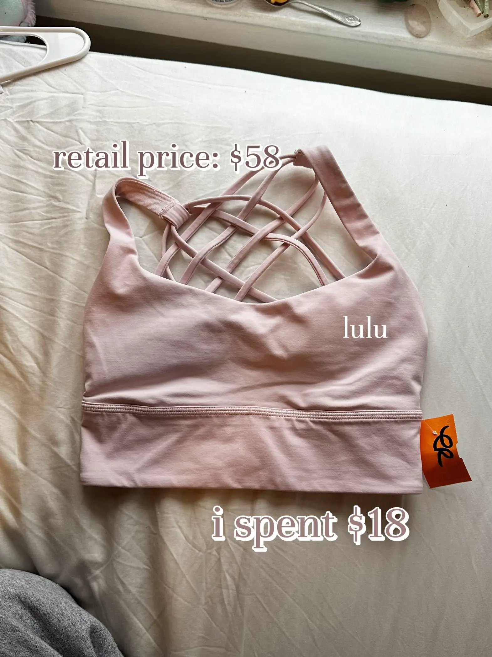 lululemon one-shoulder bra flush pink, so perfect - Depop