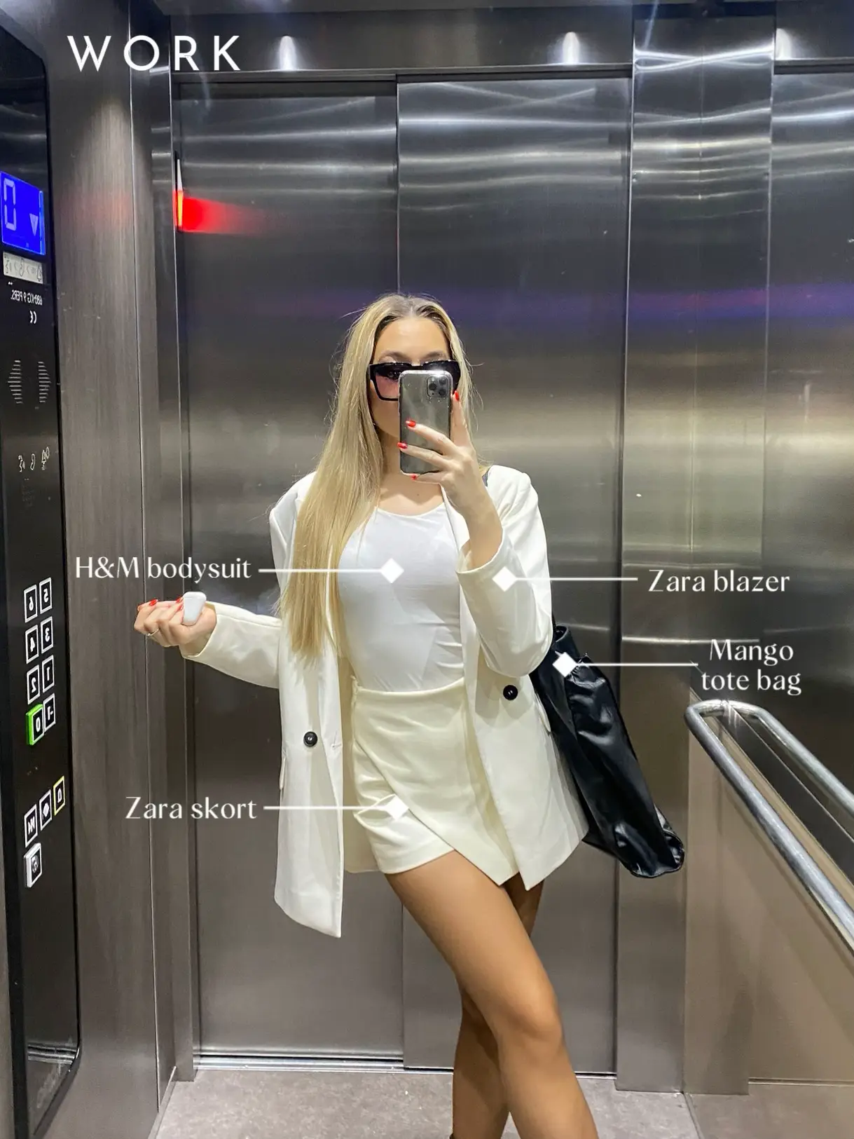 White Zara skort ribbed bodysuit - Lemon8 Search