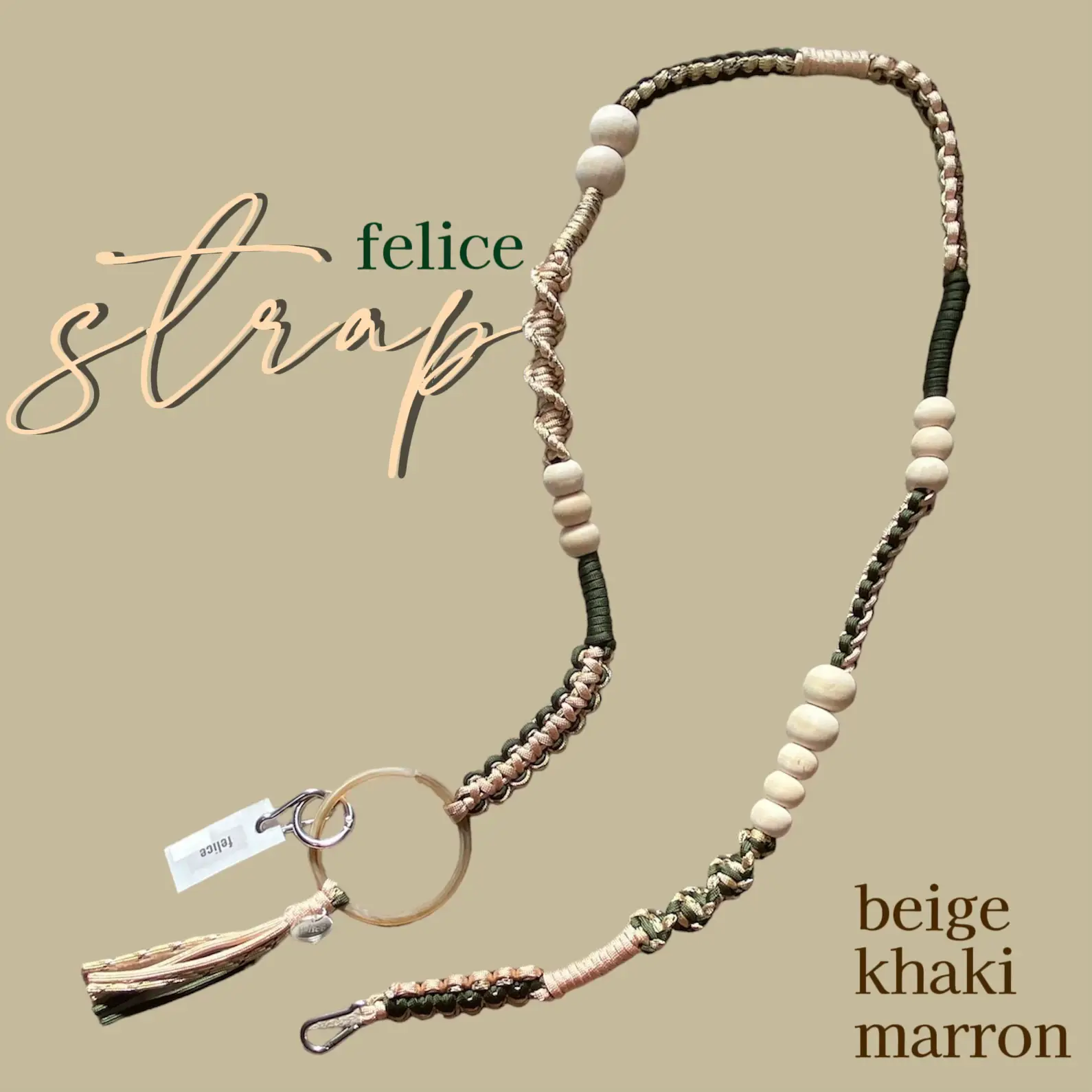 パラコード⭐︎ショルダーストラップ＊マロングレー