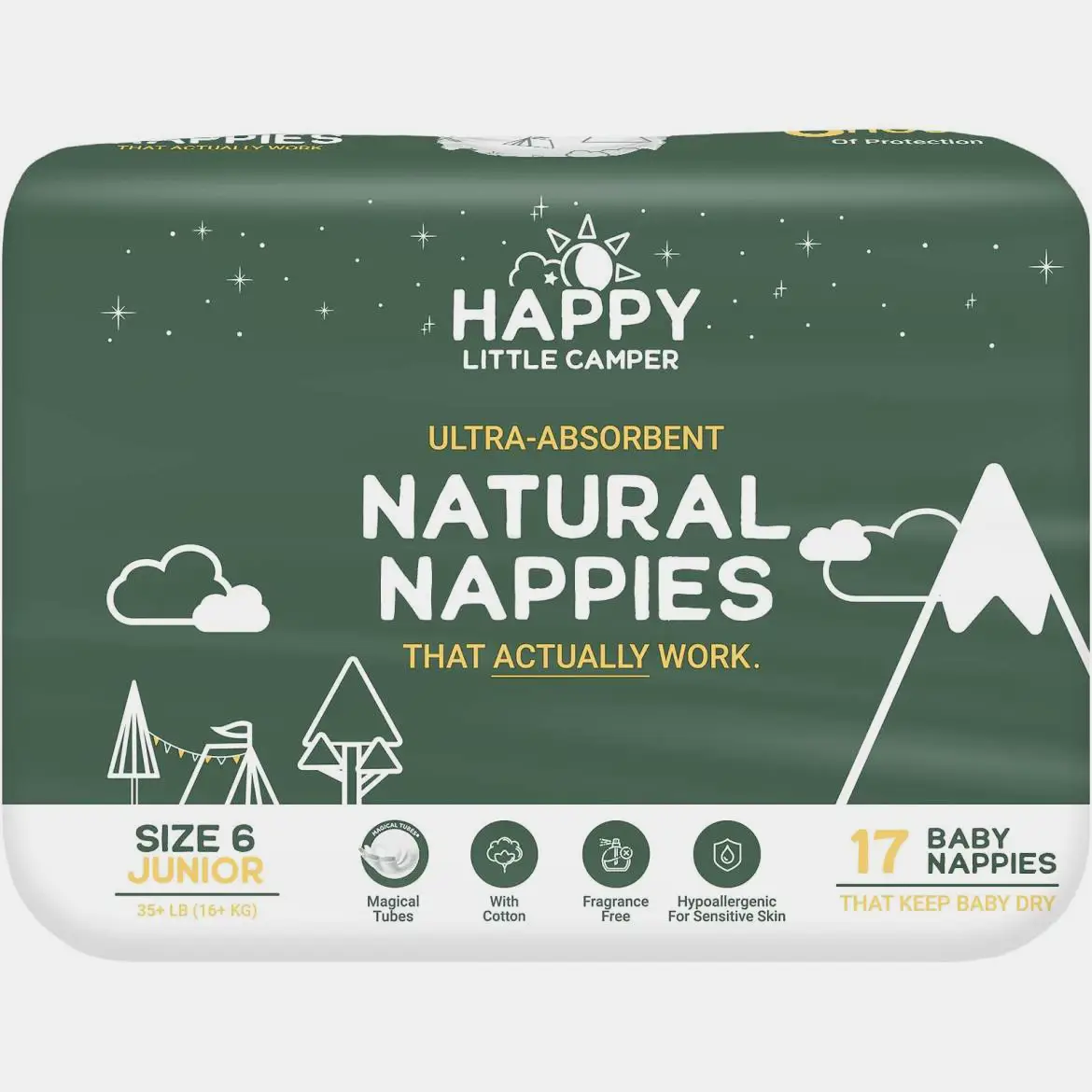 100% Natural Cotton Applicator Free Tampons (Regular) - Happy Little Camper