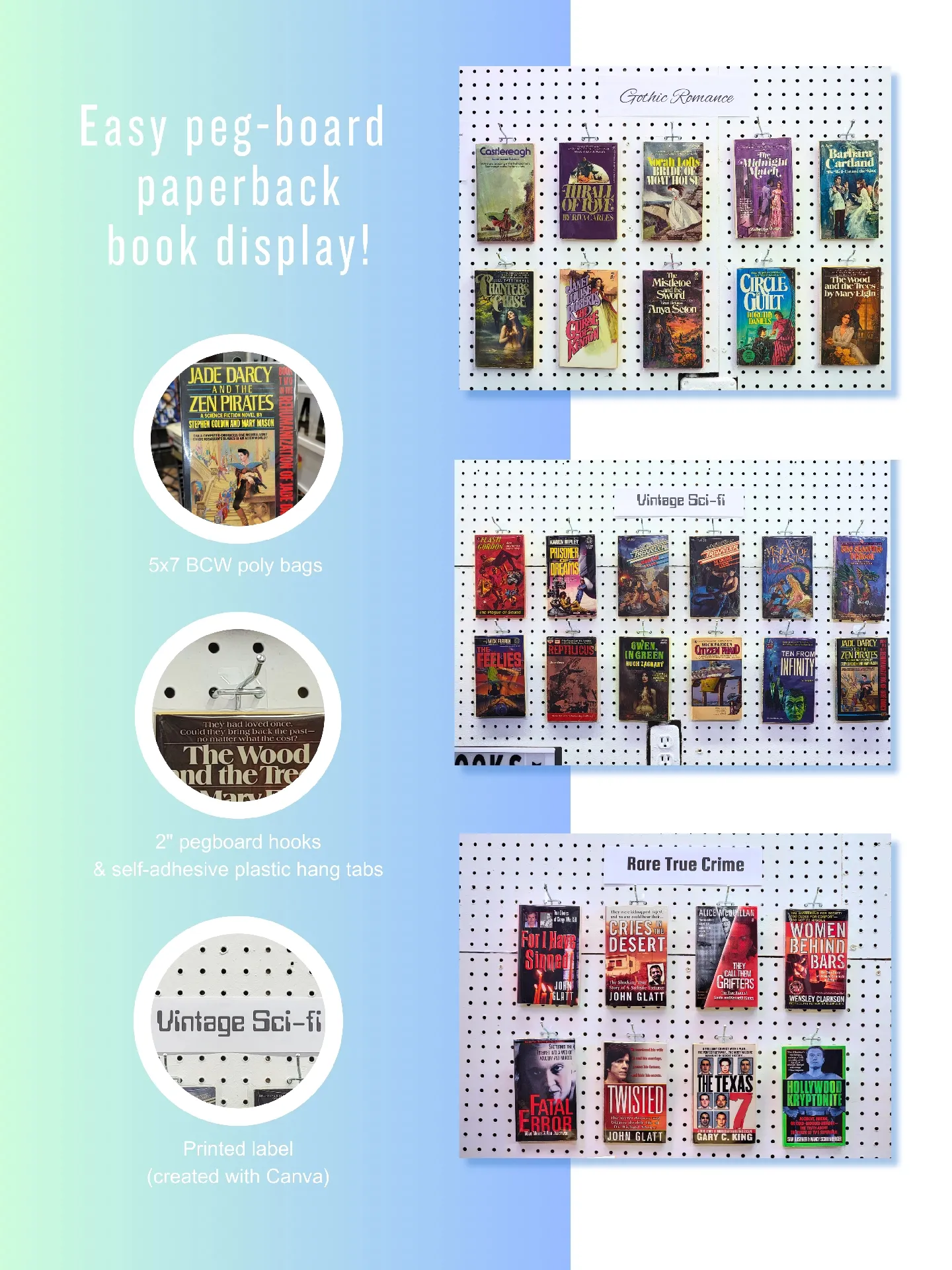 Bookmark holder, made from a disposed hardback novel with the