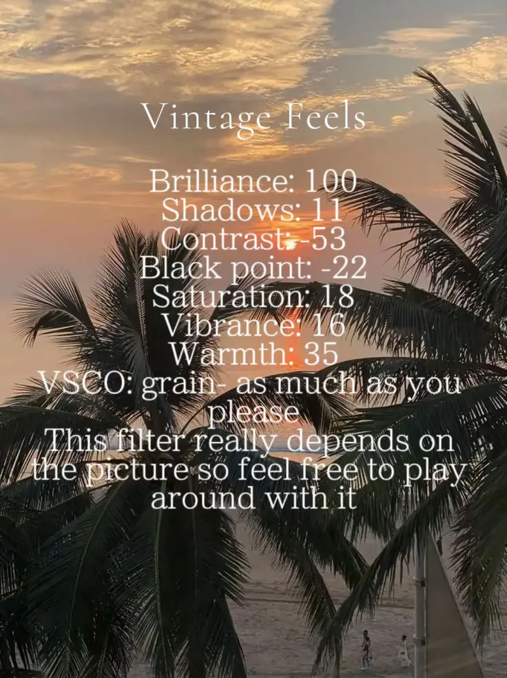  A picture of a sunset with the words "Vintage Feels" and "B