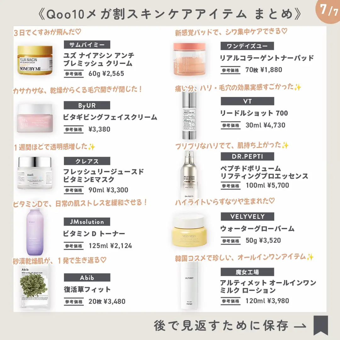 Qoo10 Mega Discount] If you don't buy it, you lose! Skin Care Item