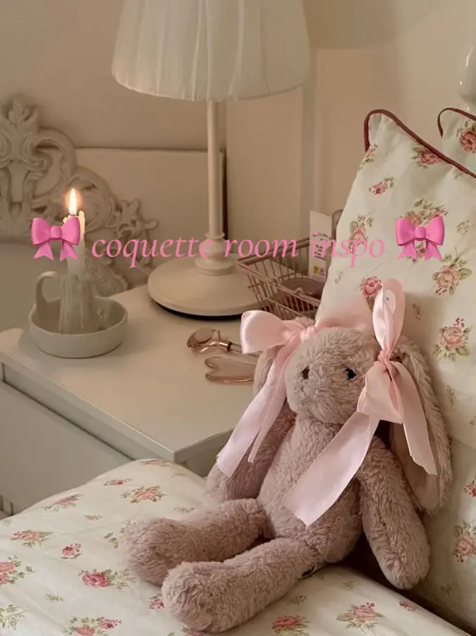 Coquette Room Decor Coquette Pillow Pink Rosette Vintage Cottagecore Gift  for Her Balletcore Feminine Home Decor Floral Pillow 
