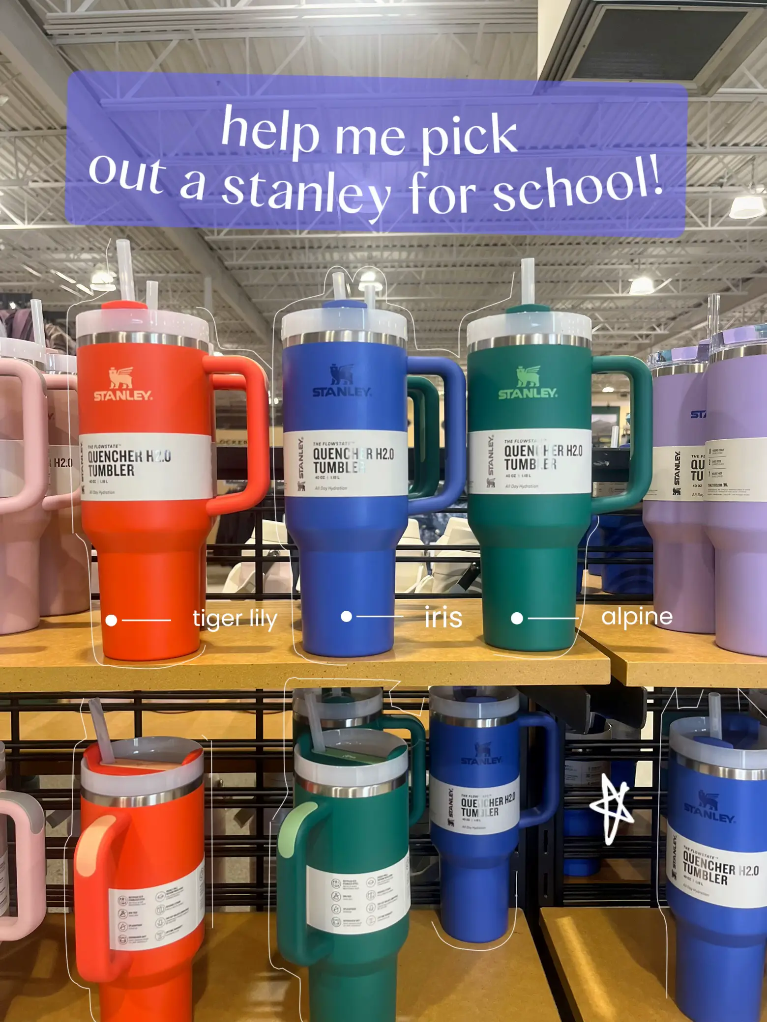 Stanley 40 oz colour chart  Trendy water bottles, Preppy gifts, Cute  coffee cups