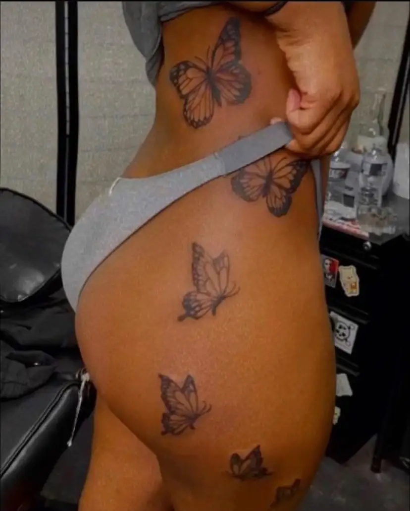 Butterfly butt tatto