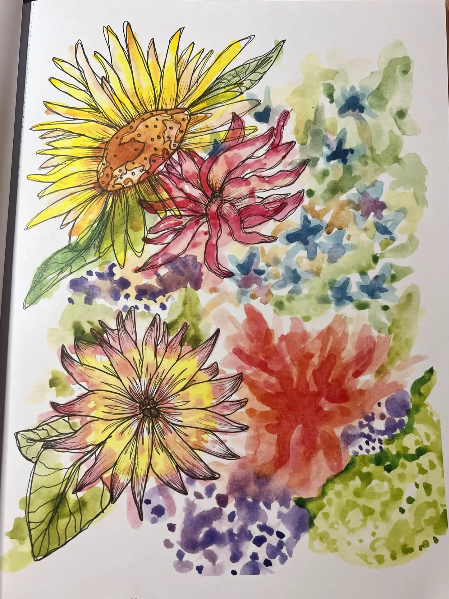 Reverse Coloring Book for Anxiety Relief: Draw Designs on Watercolor Art