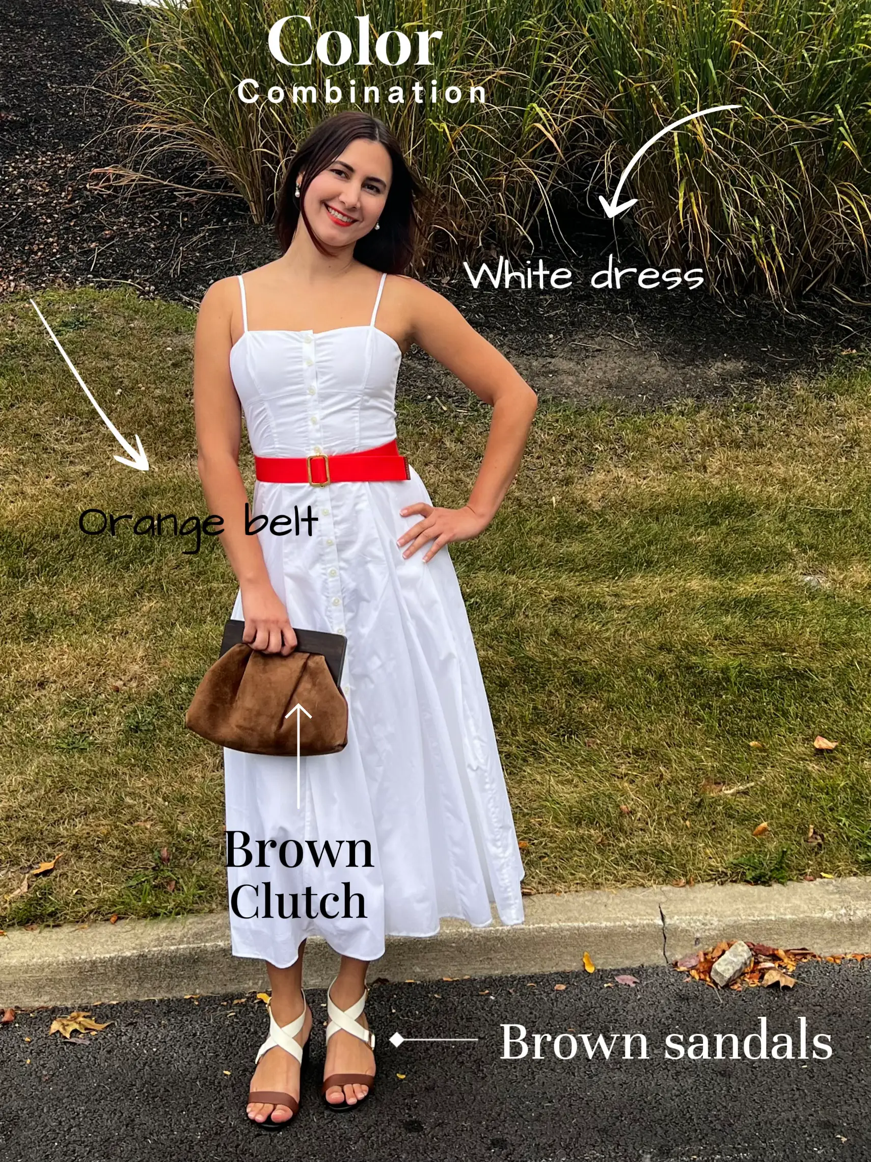 White gown clearance with red belt