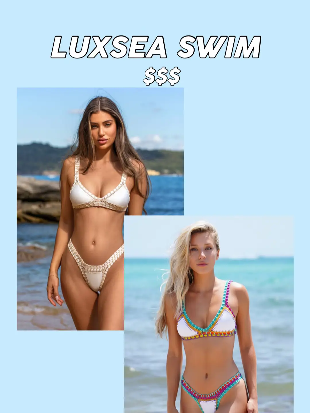Crossover Front Sports Bra - Blue – Luxsea Swimwear