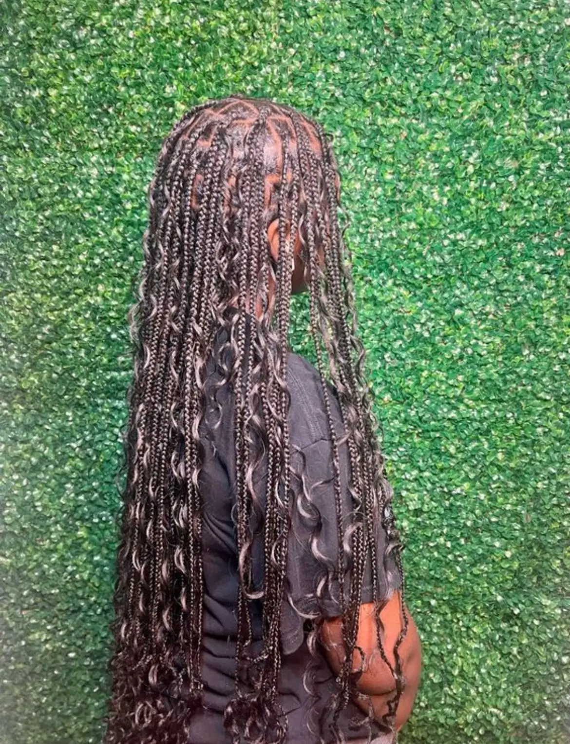 Braids with a hint of green ✓🔥🔥