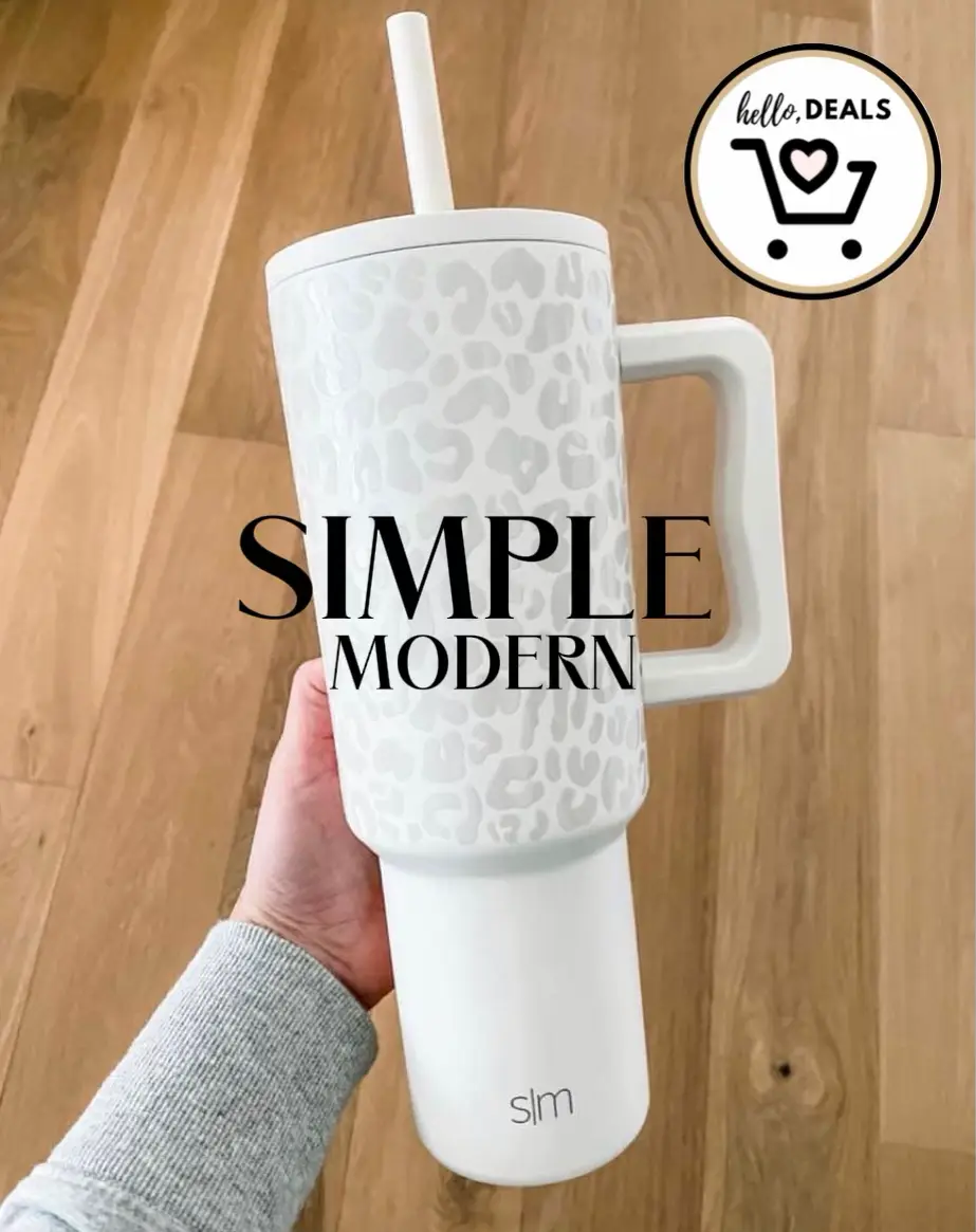 Simple Modern 40 oz Tumbler with Handle and Straw Lid, -Almond Birch