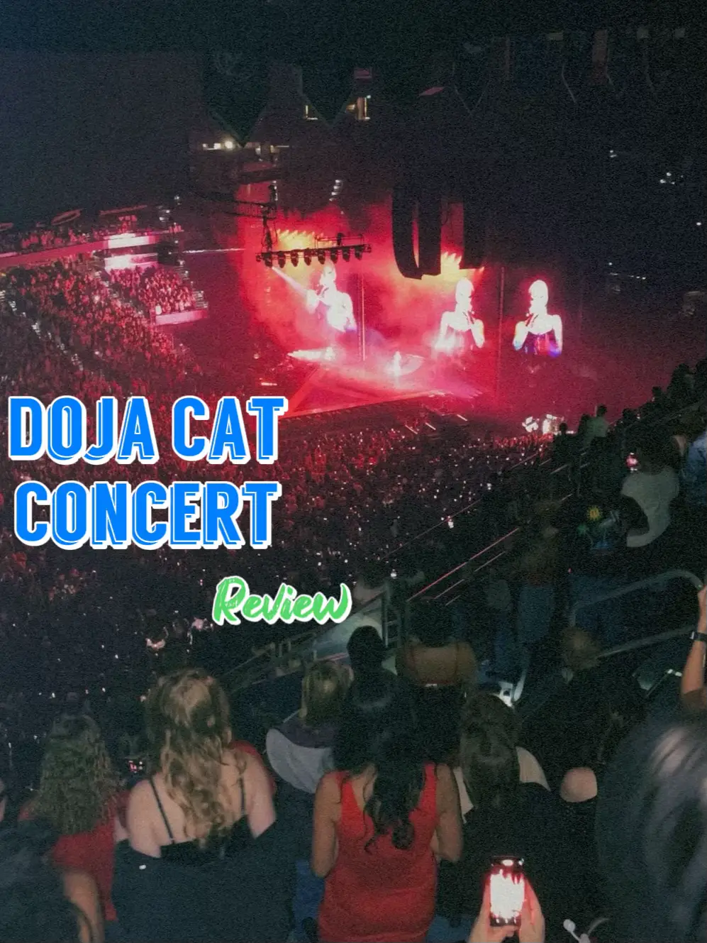  A concert of Doja Cat is being played in a stadium.