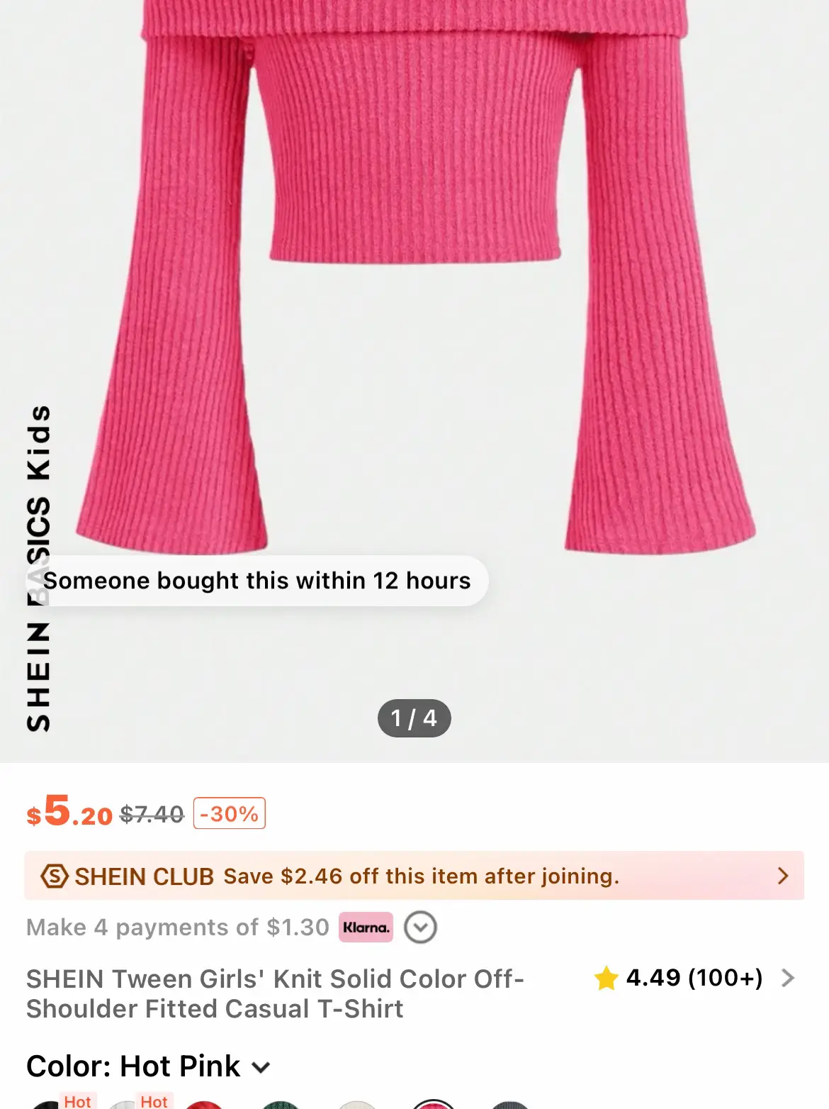 SHEIN Teen Girls' Knitted Solid Color Split Hem Flare Pants