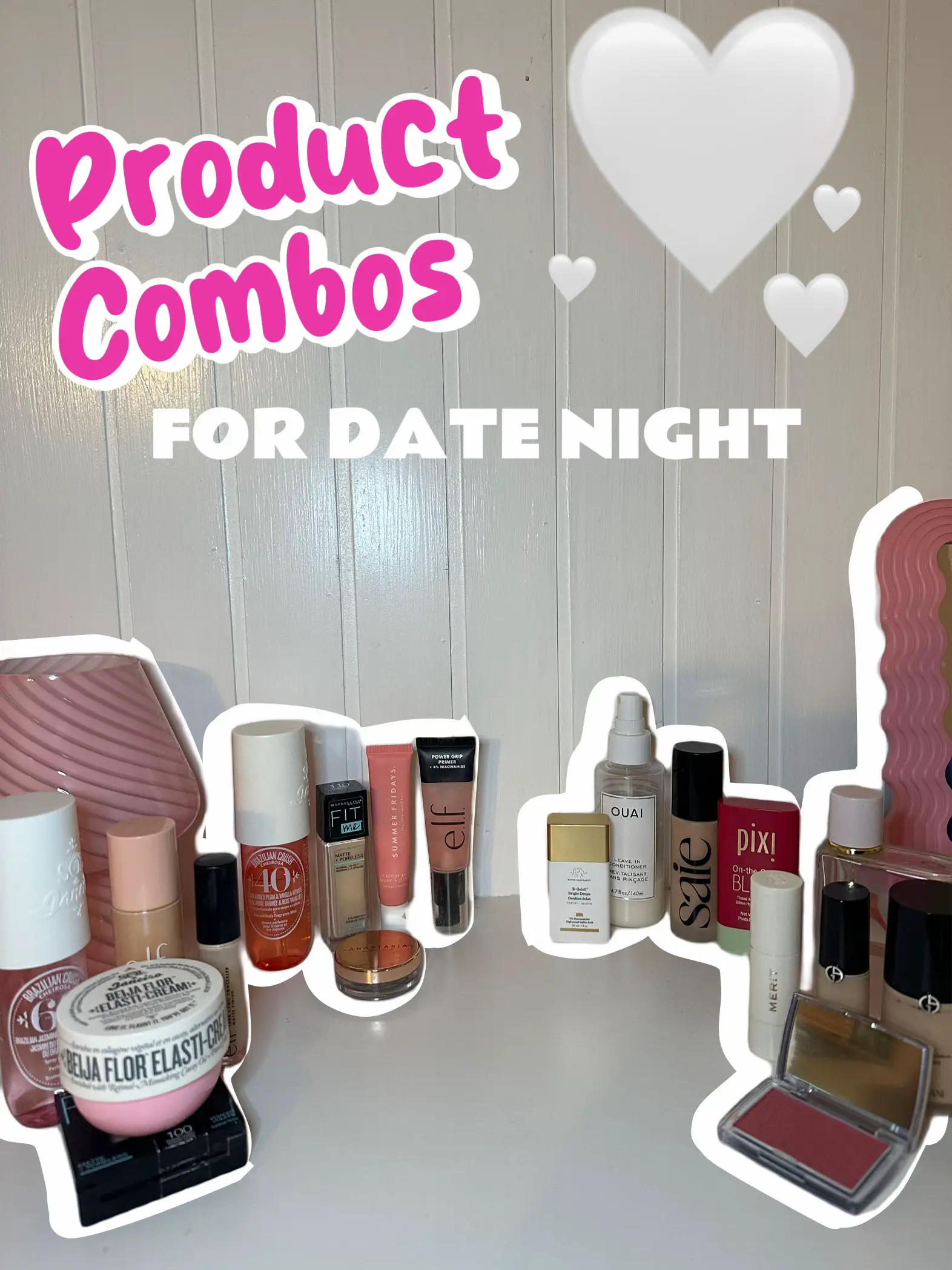  A collection of beauty products for date night.