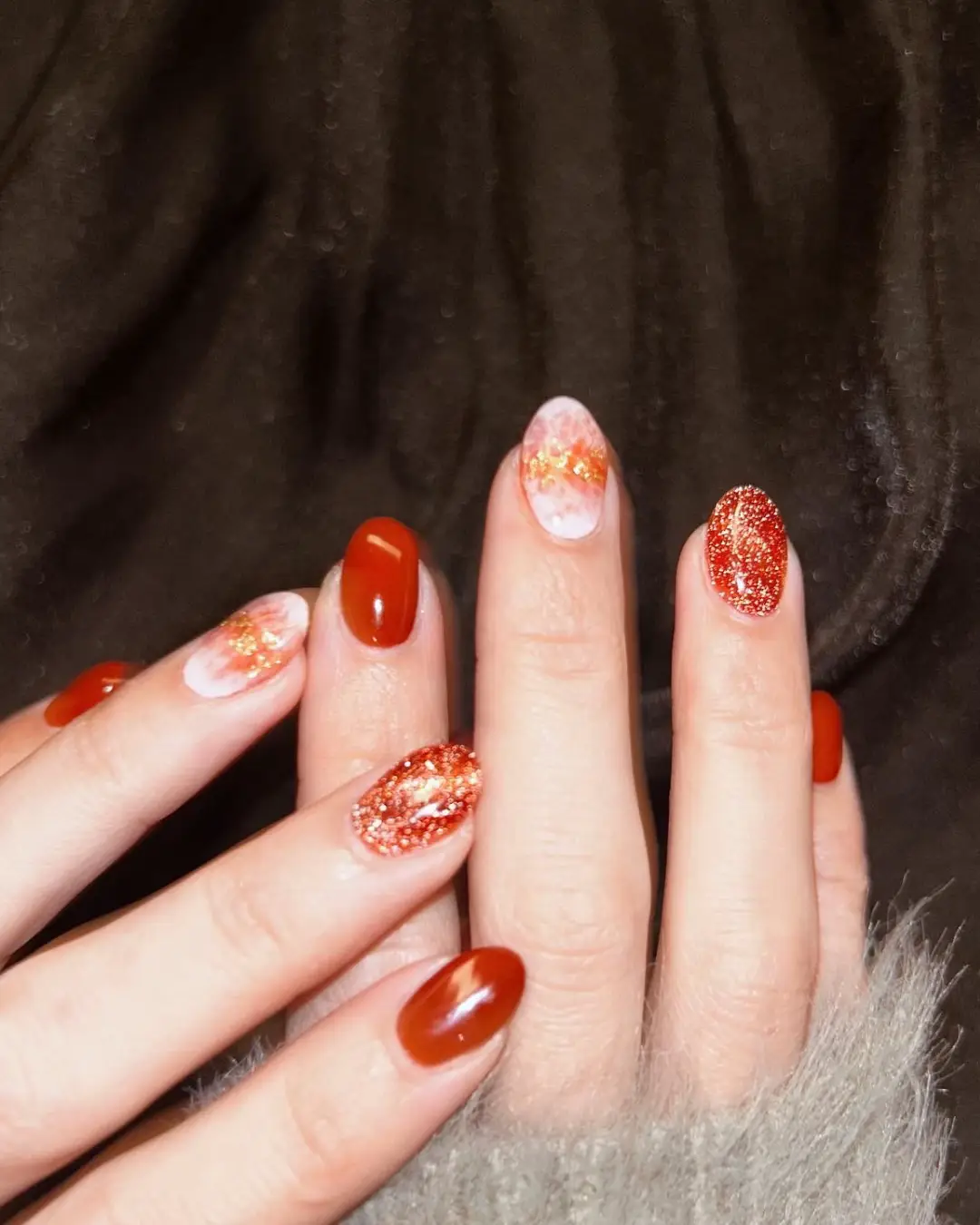 オーダーチップマグネットネイルオレンジ奥行きマグネットニュアンス