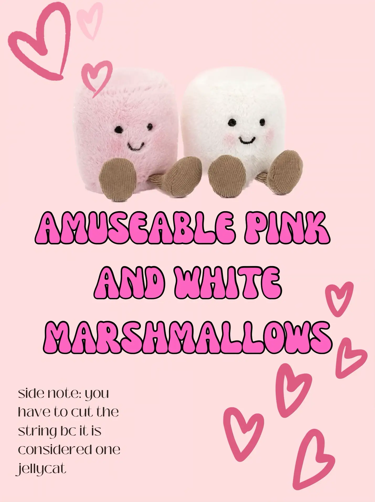 Amuseable Pink And White Marshmallows By Jellycat