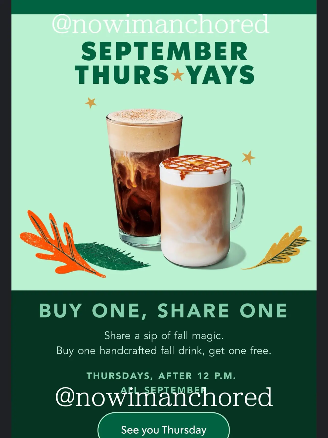 Thursday Starbucks BOGO Handcrafted Fall Drinks Gallery posted by