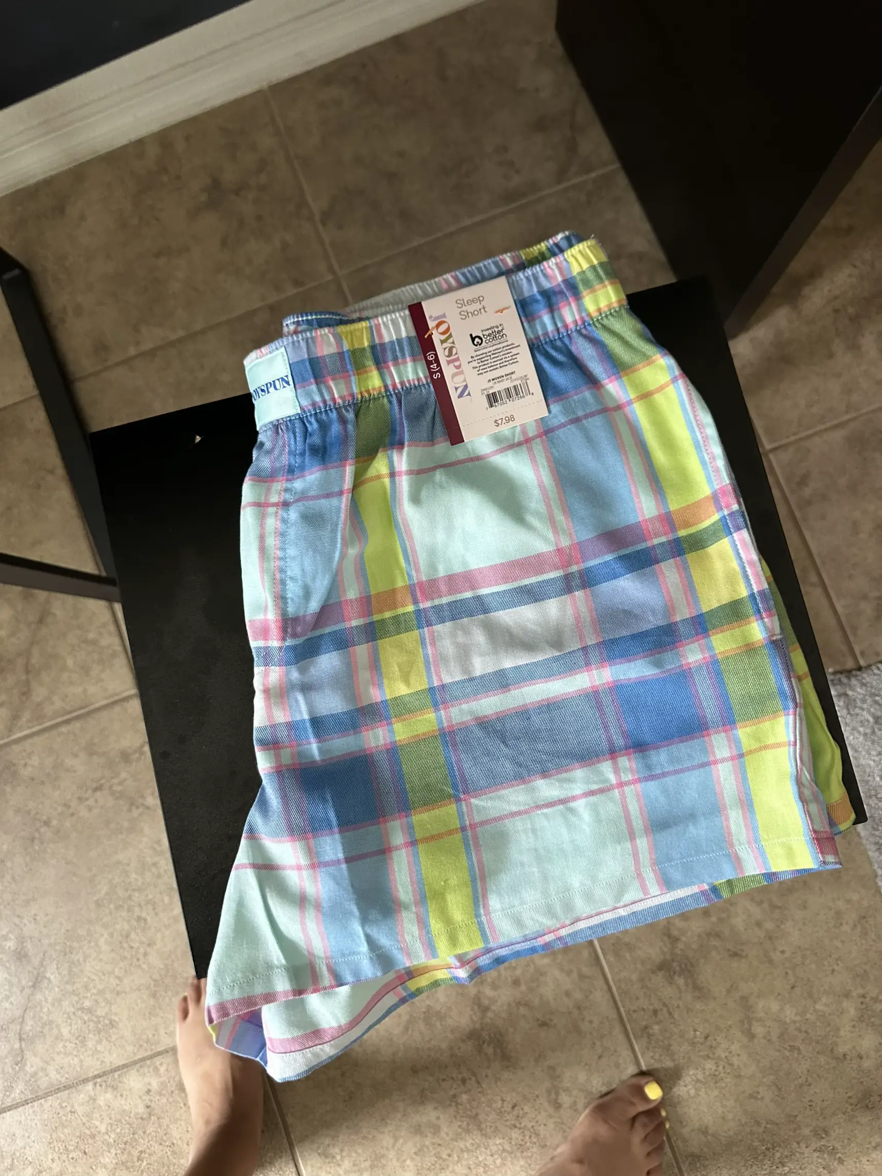Joyspun Women's Woven Print Boxer Sleep Shorts, Sizes S to 3X 