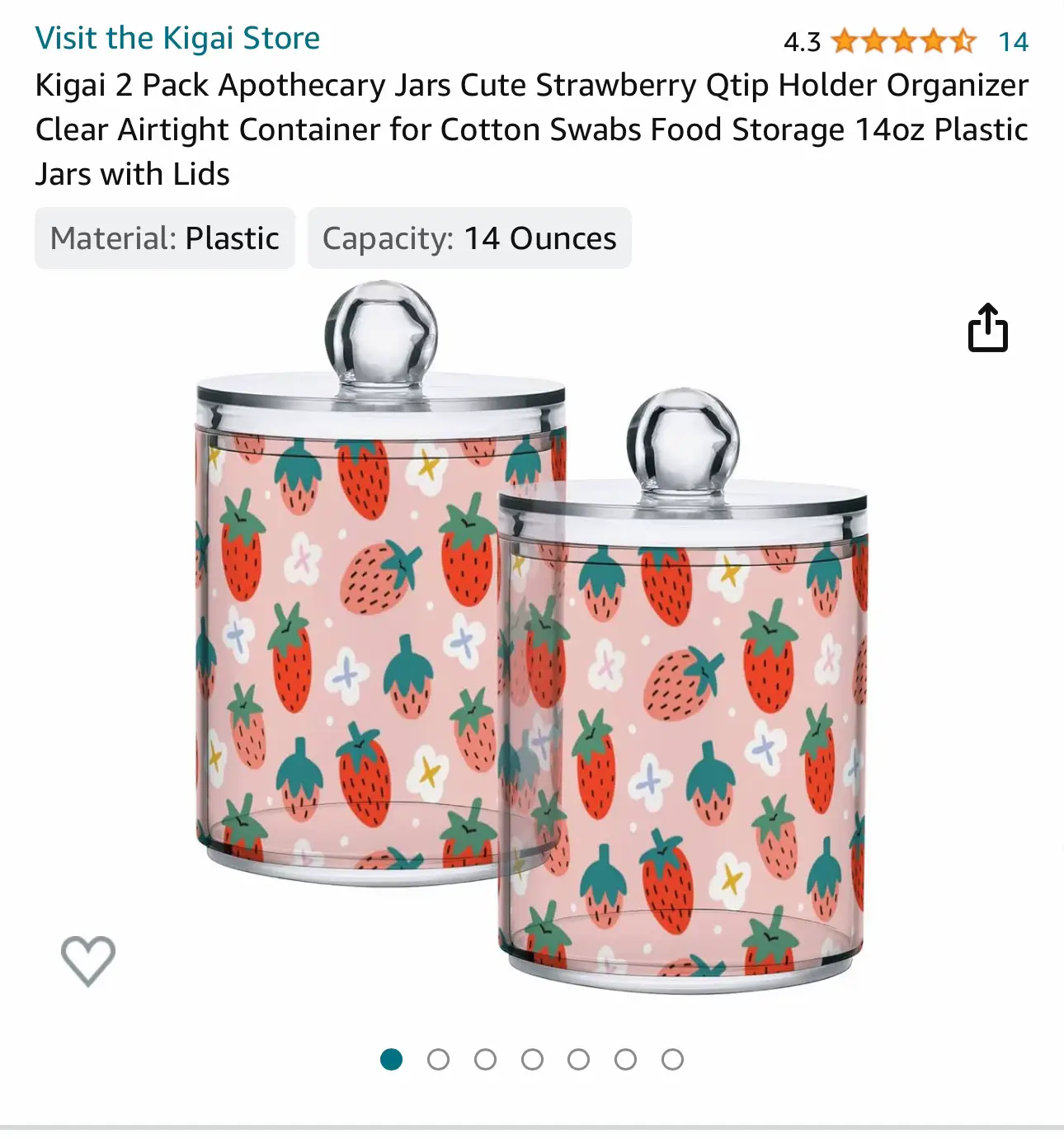  BxuxJar Strawberry Trash Can, Cute Bathroom Trash Can