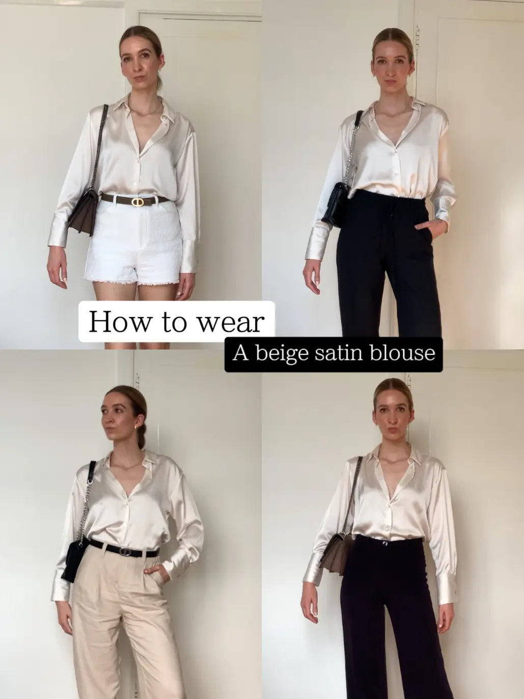 Beige satin blouse outfits, Gallery posted by Pauline Matter