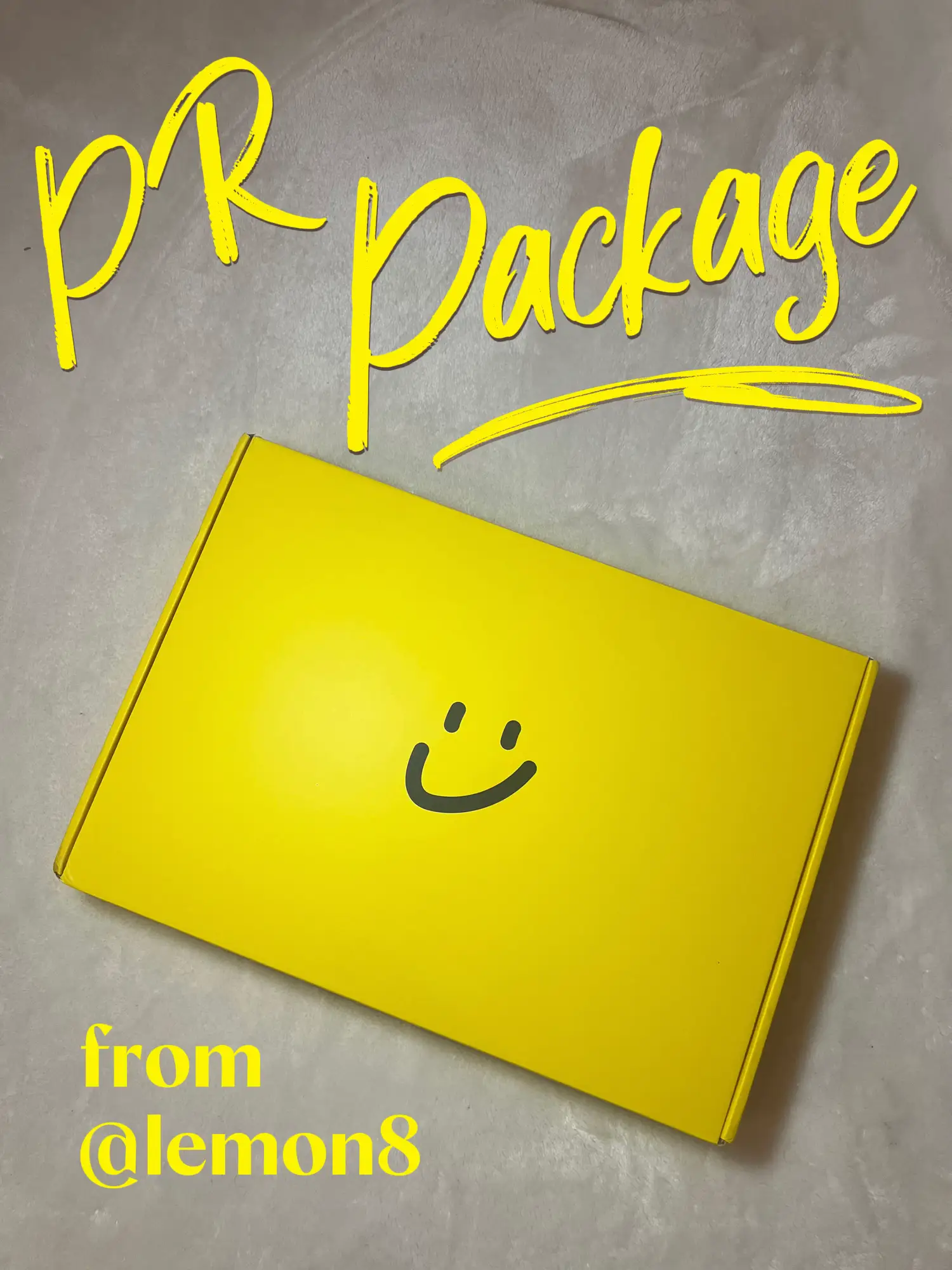  A yellow box with a smiley face on it.