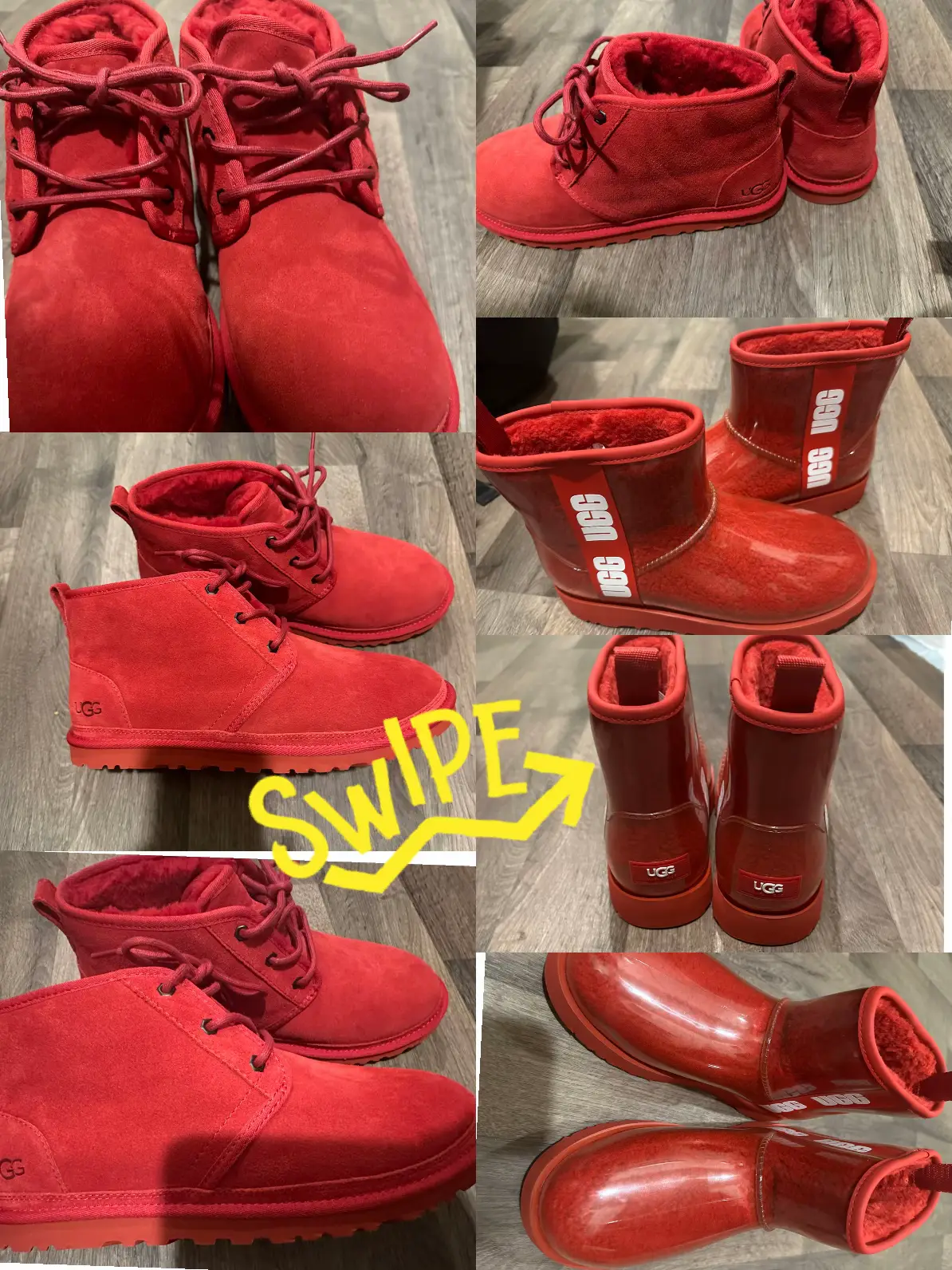 Red ugg rain discount boots