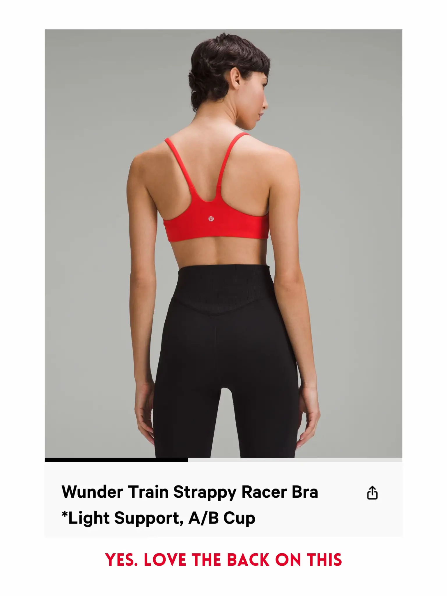 lululemon athletica Wunder Train Strappy Racer Bra Light Support, A/b Cup  in Red