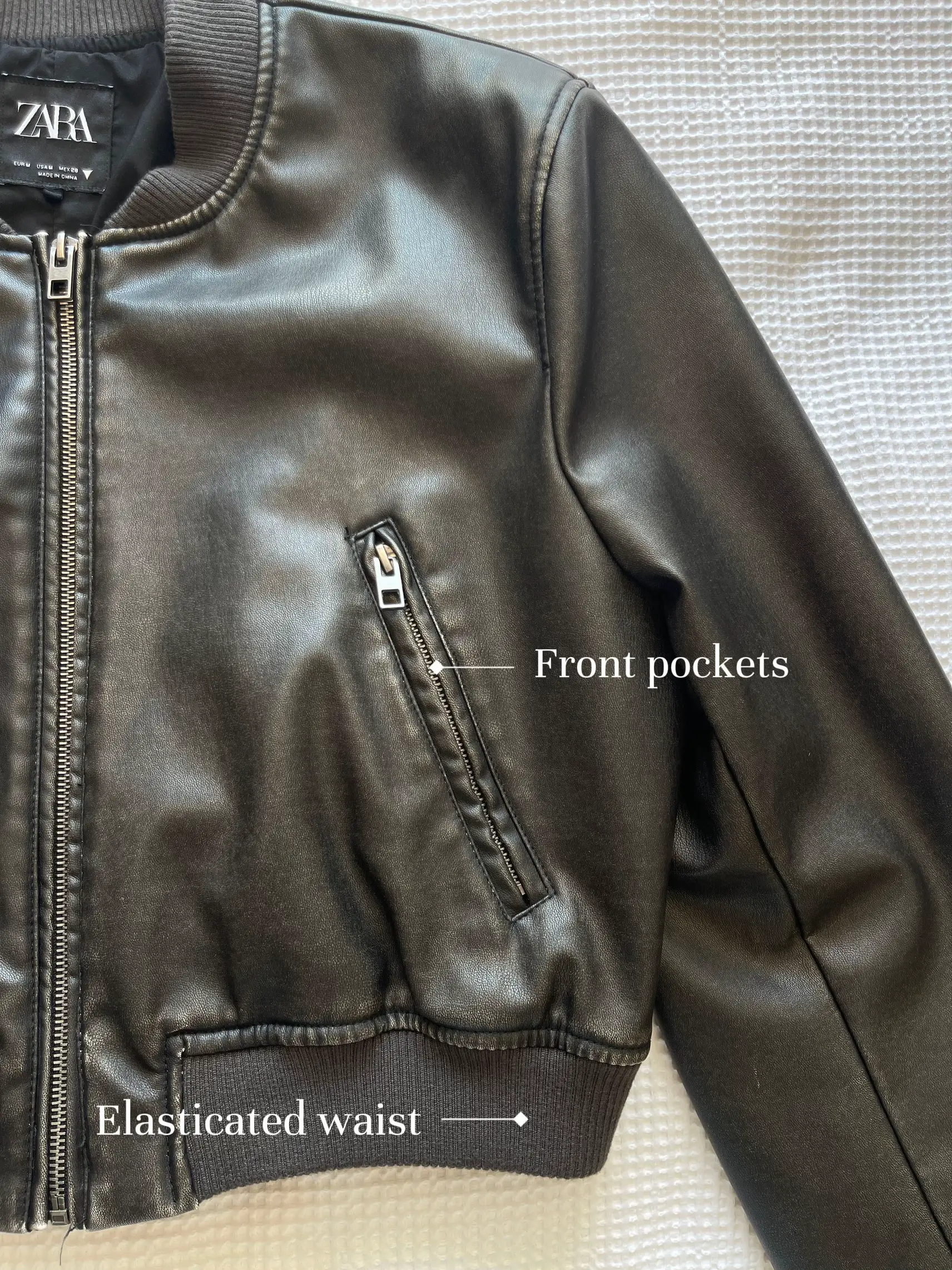 ideas Zara 2024 20 in bomber leather top