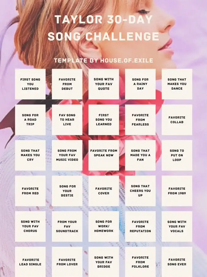 Taylor Swift song challenge day 2!